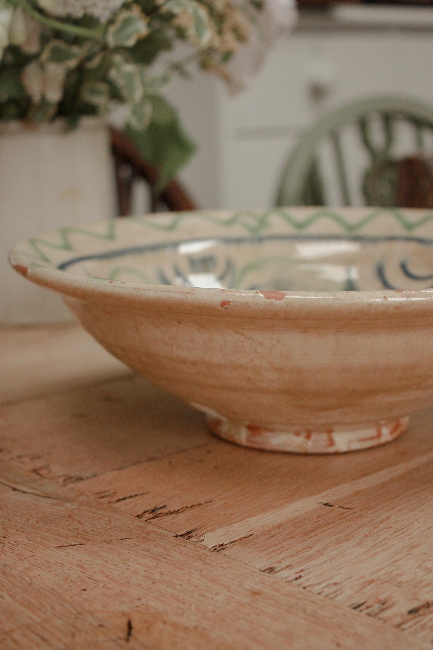 Vintage slip glaze decorative bowl