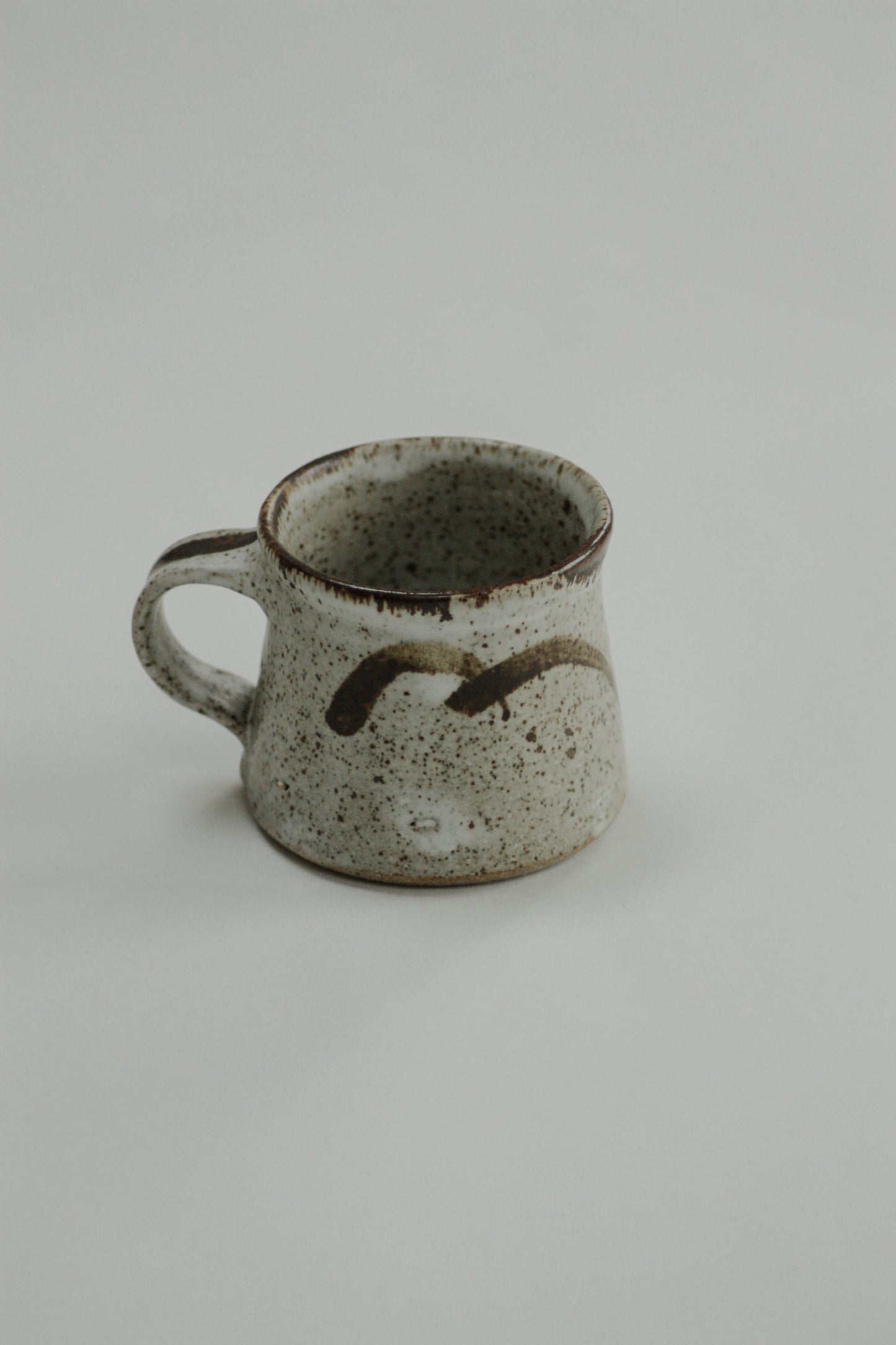 Vintage studio pottery espresso mug by Grace Lowe