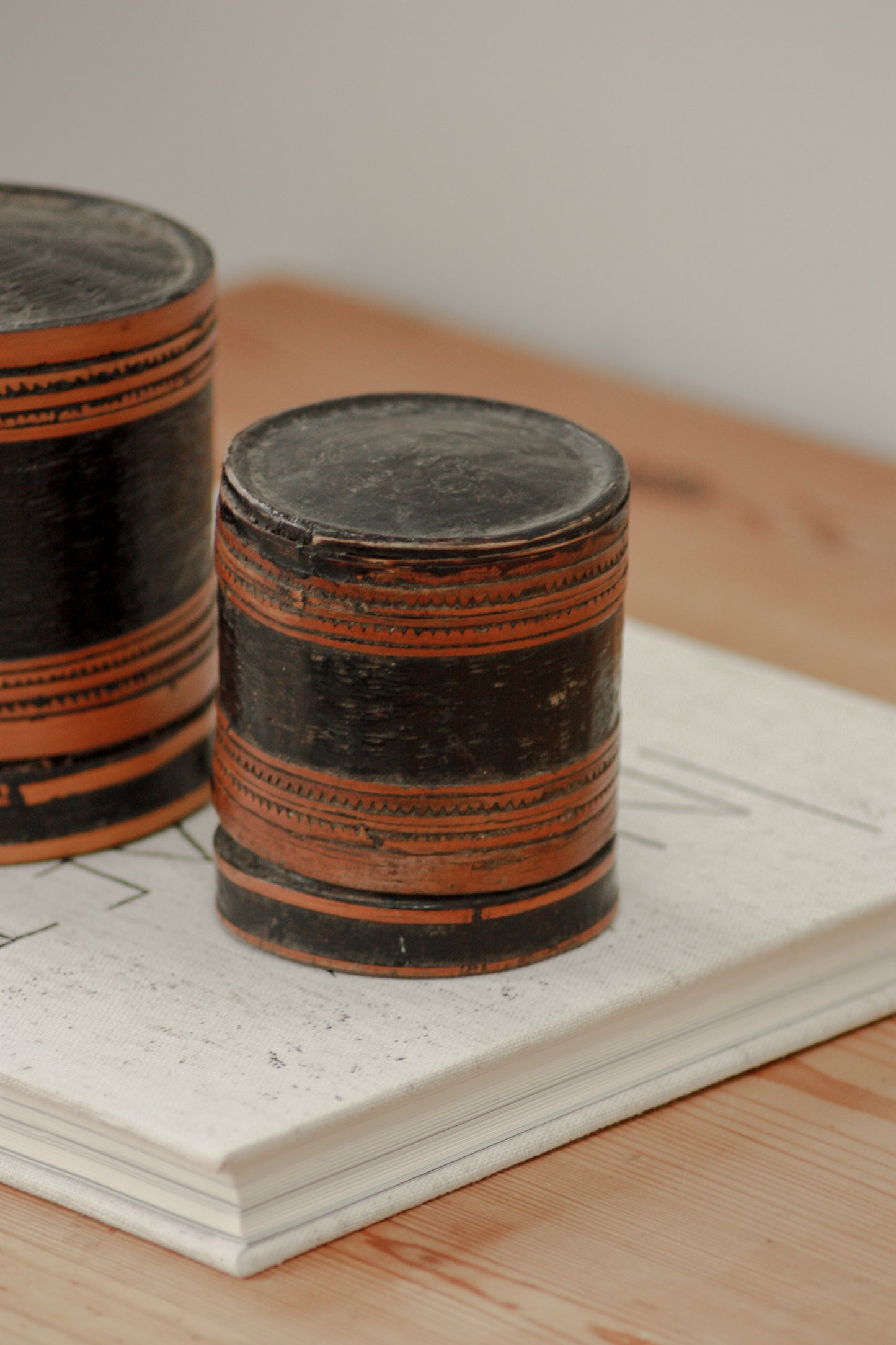 Vintage stacking cups pots (pair)