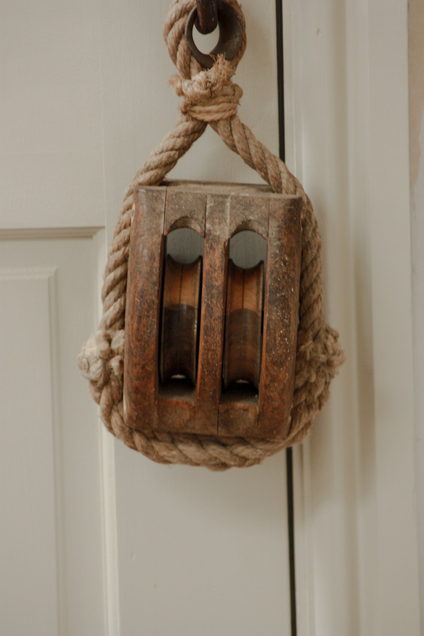 Vintage large wooden ship’s pulley