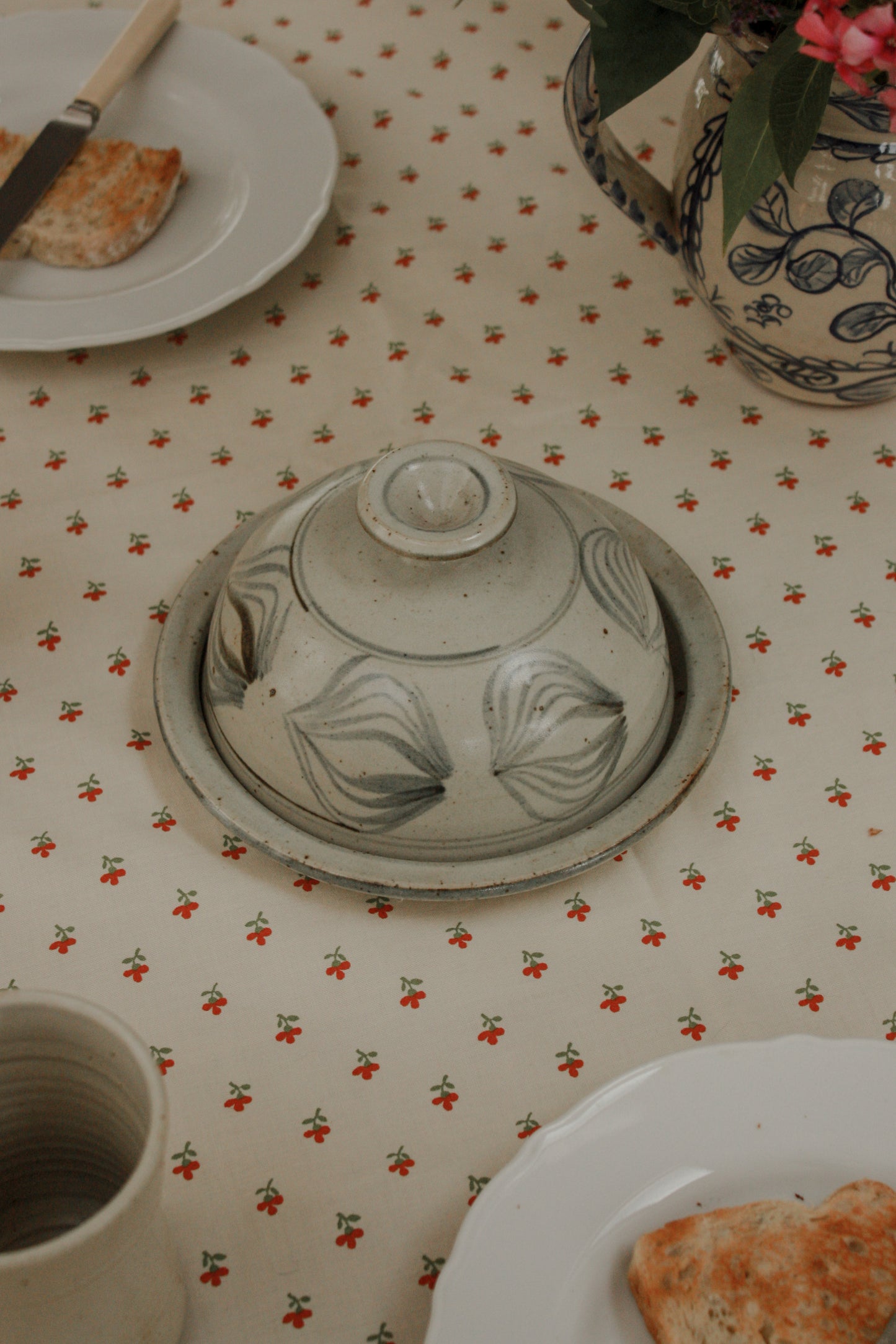 Vintage studio pottery butter dish