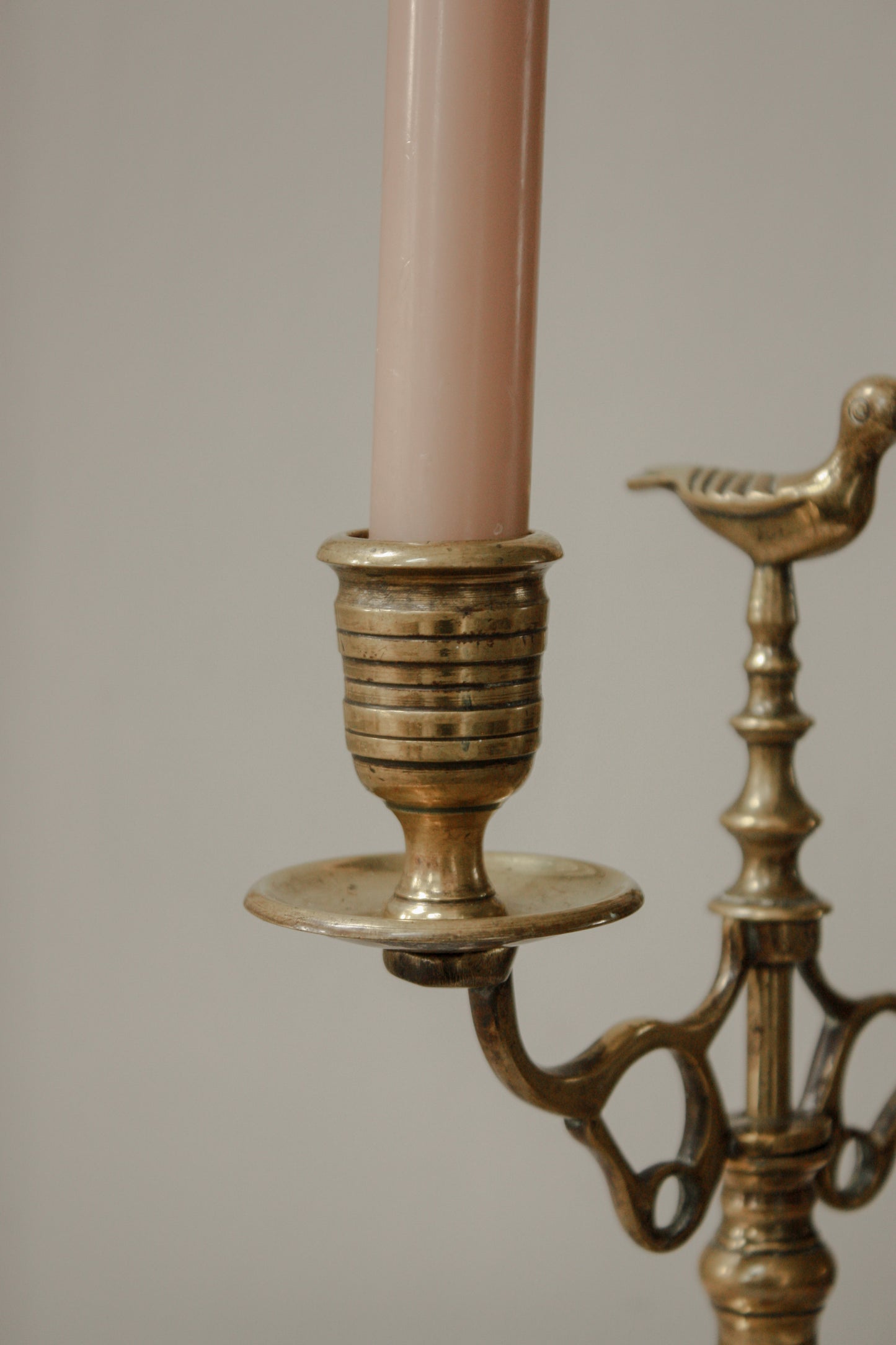 Vintage brass candelabra with duck detail