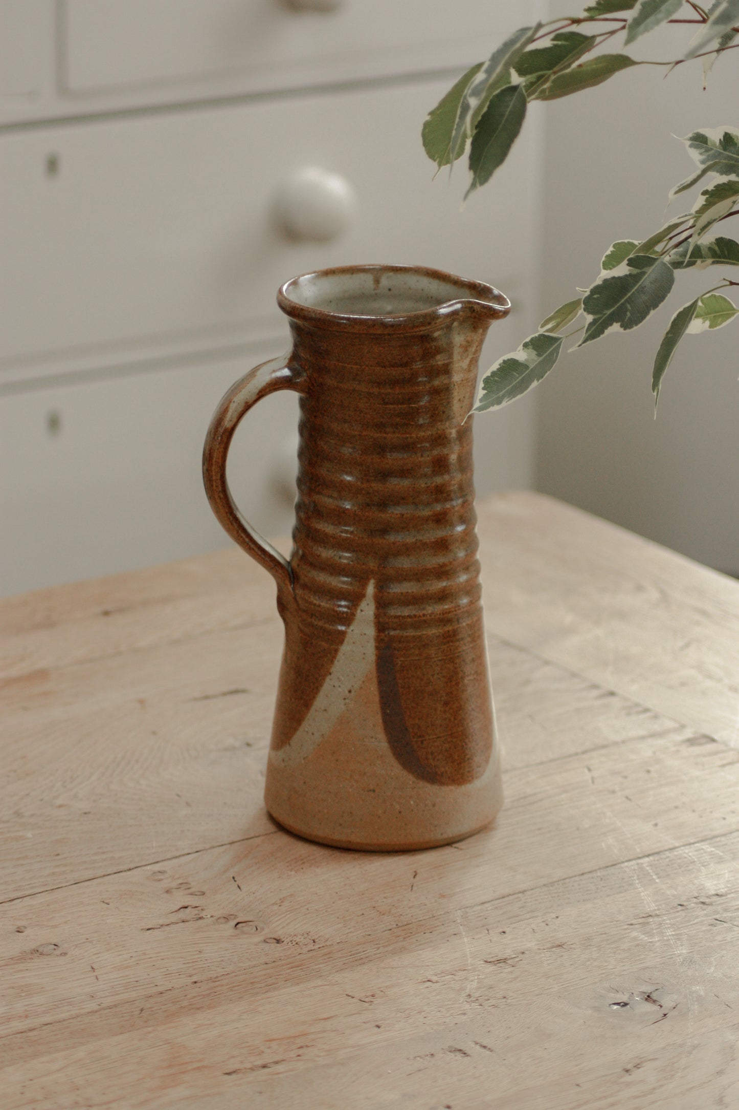 Vintage studio pottery hand thrown pitcher