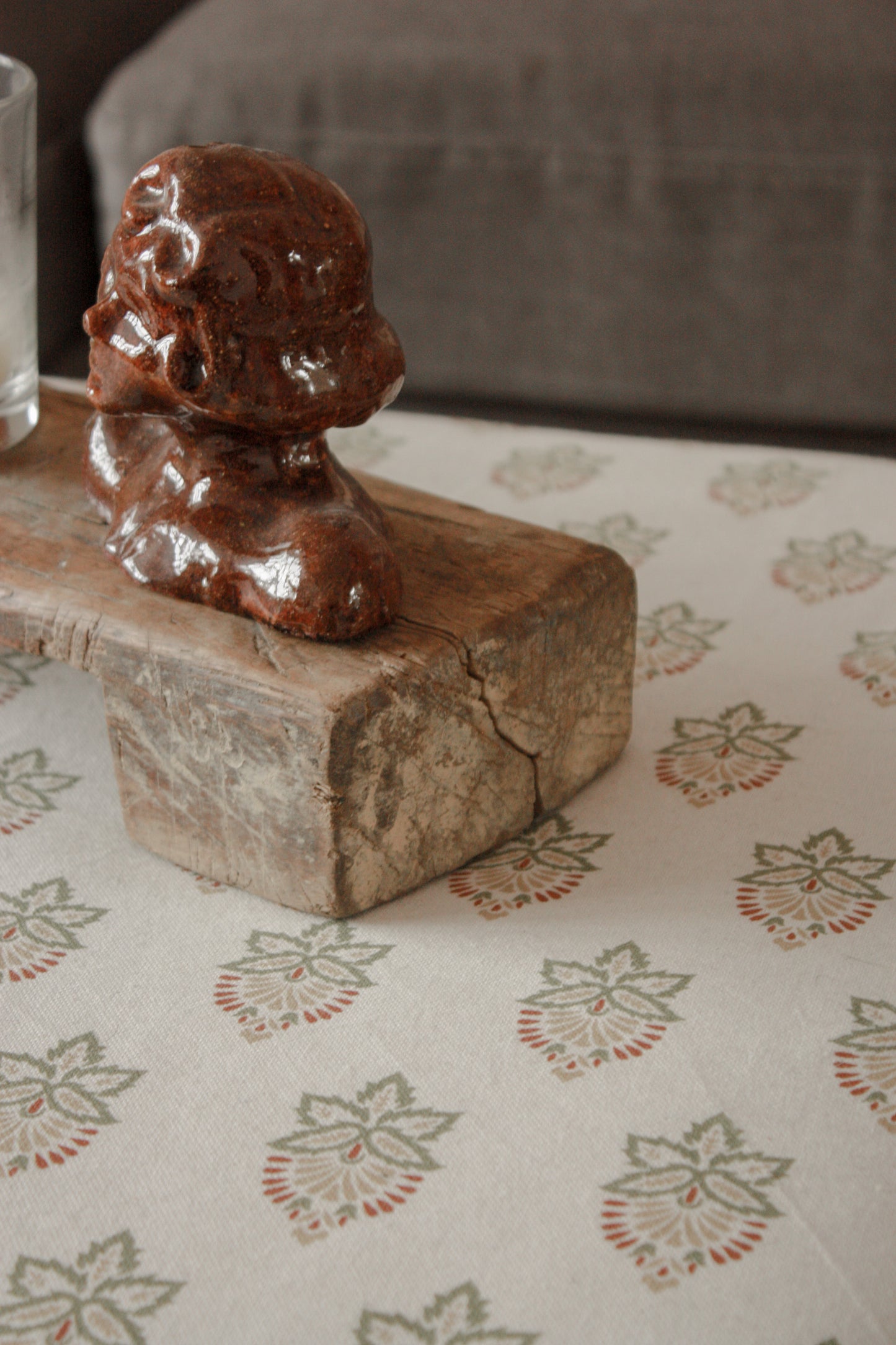 Vintage rustic wooden riser