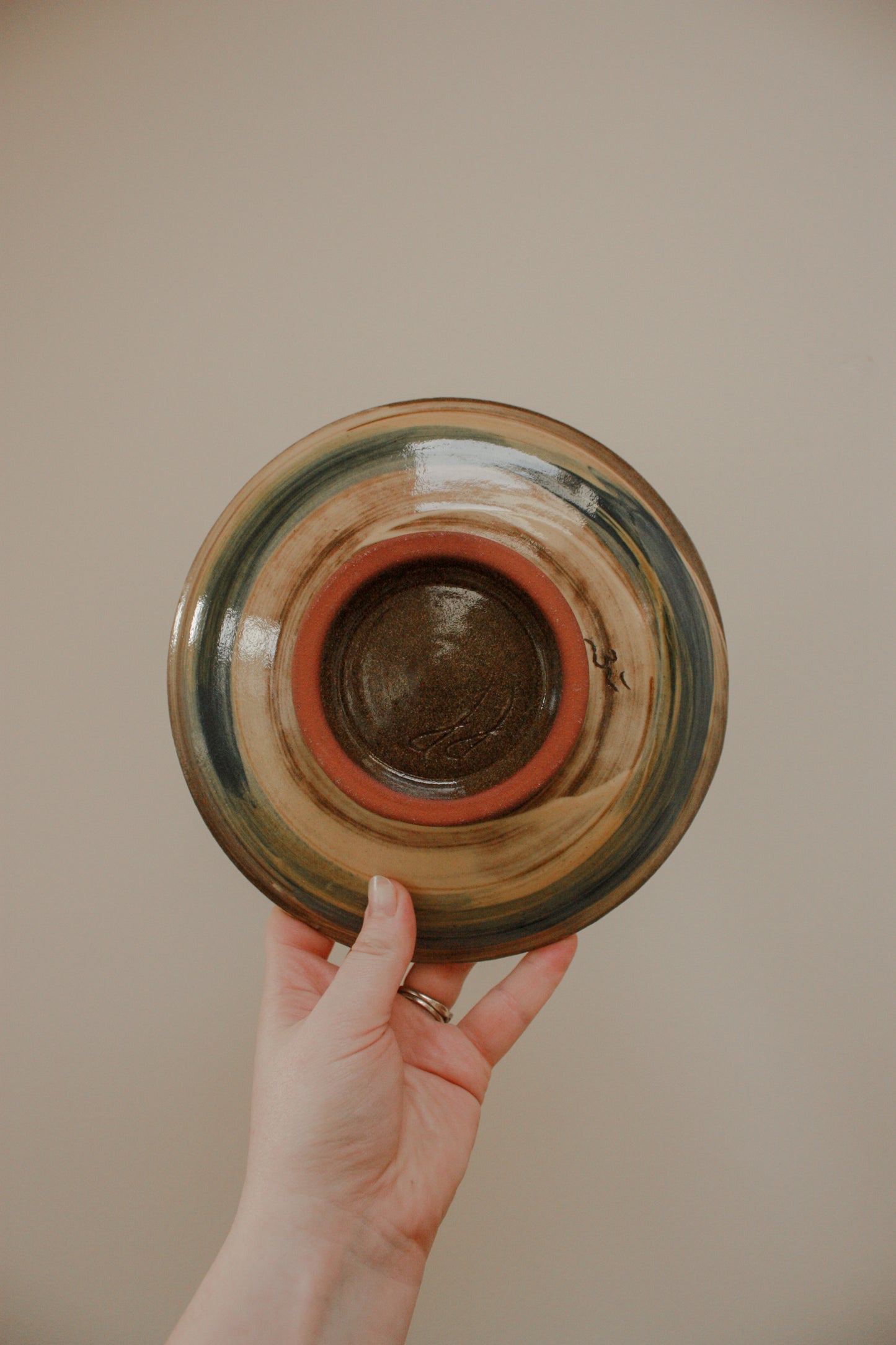 Vintage hand painted plate - crab