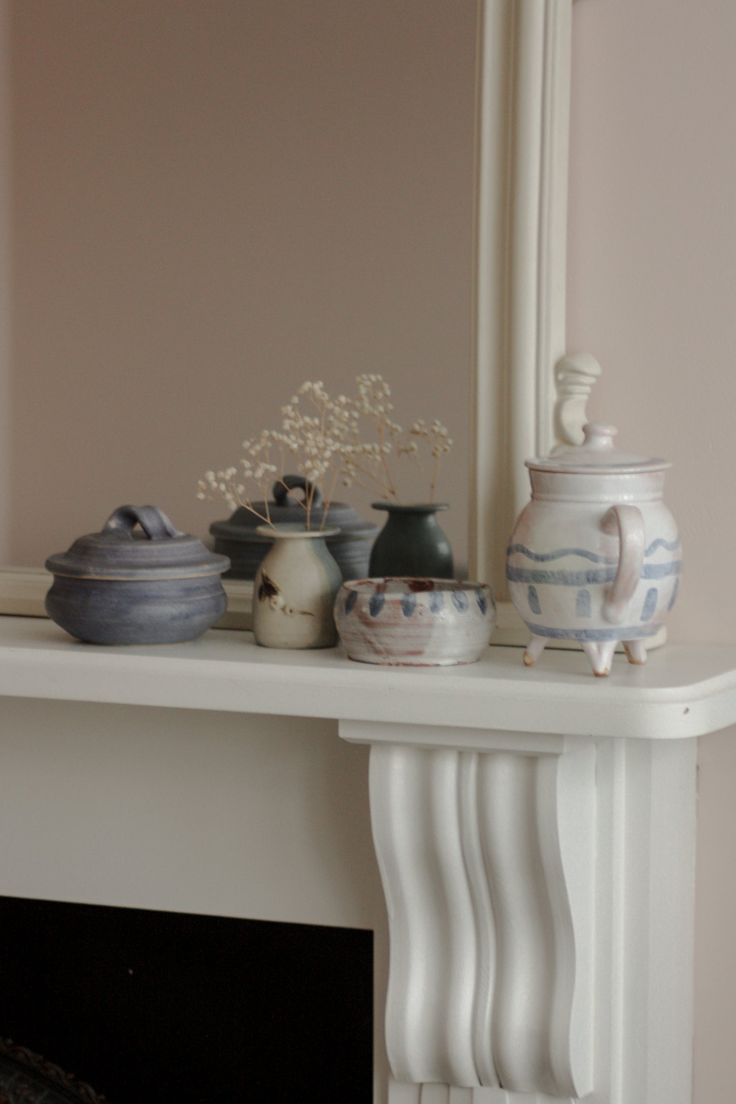Vintage studio pottery lidded pot