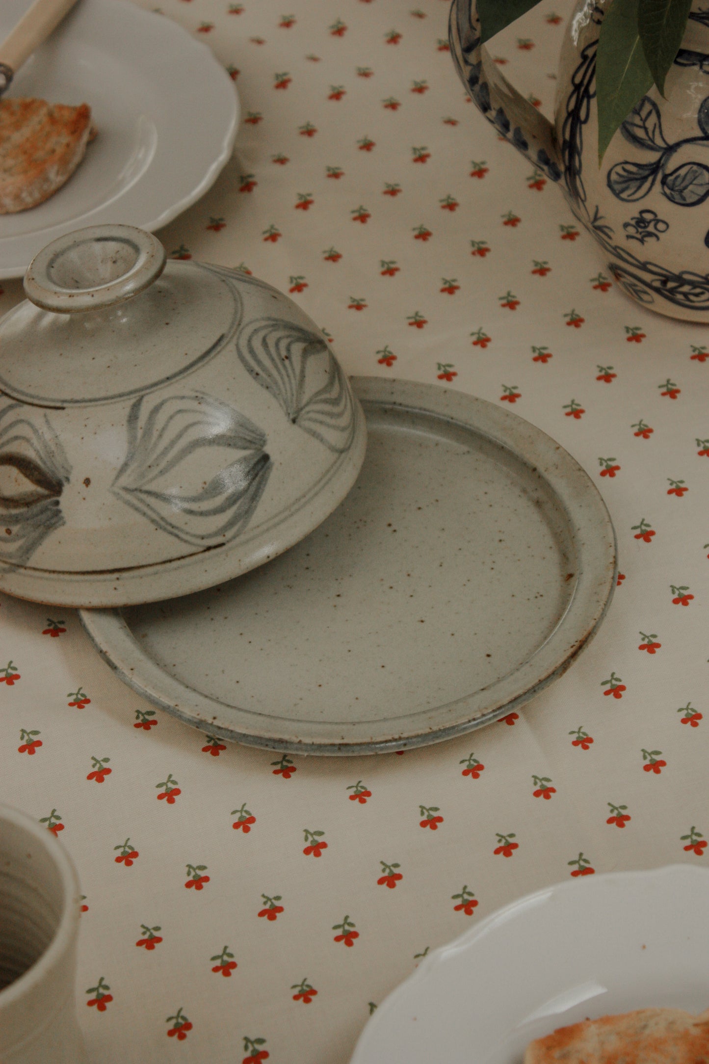 Vintage studio pottery butter dish