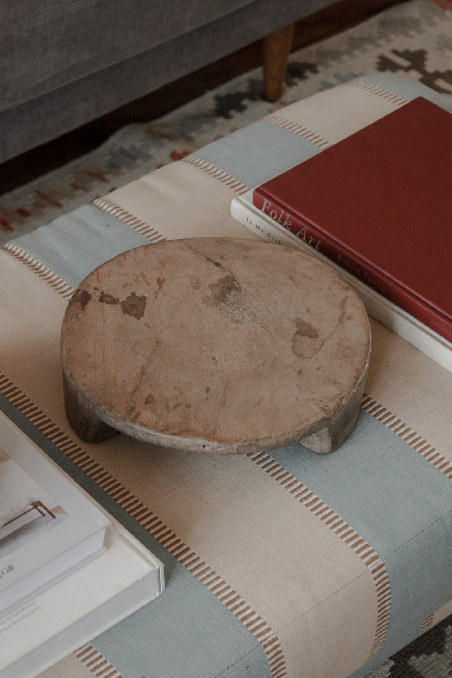 Vintage aged wooden chapati board