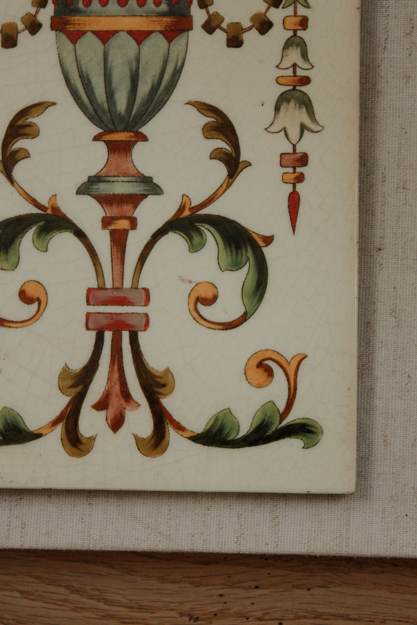 Antique early 20th century hearth tile
