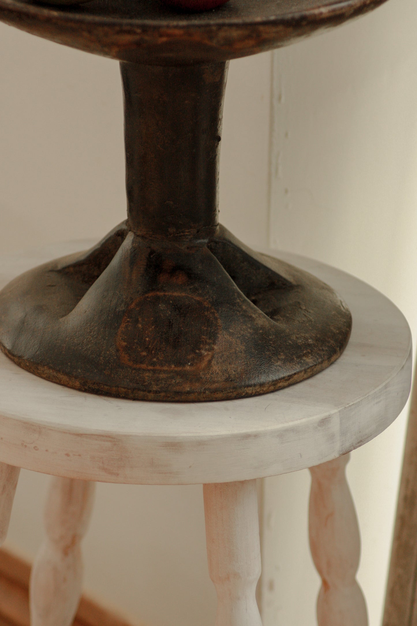 Vintage wooden pedestal bowl