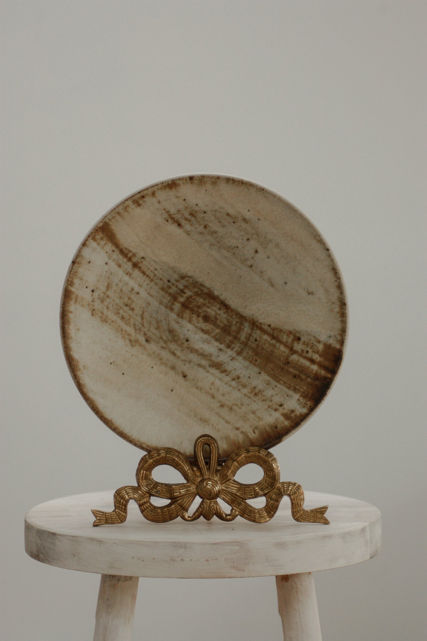 Vintage studio pottery bowl with rustic glaze