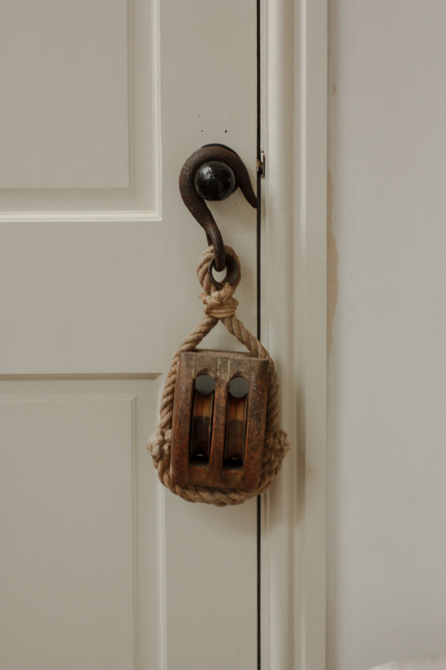 Vintage large wooden ship’s pulley