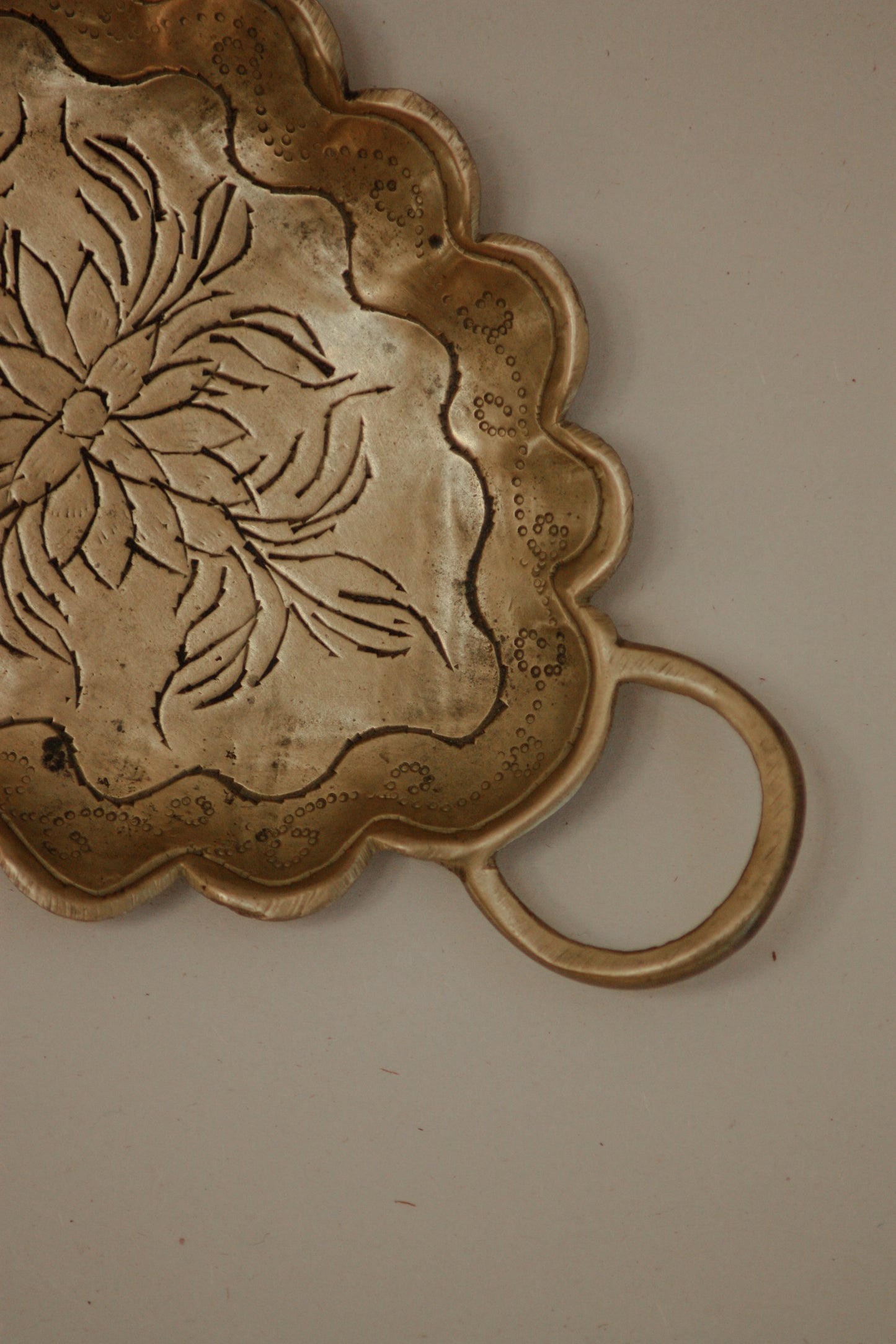 Vintage brass scalloped trinket dish