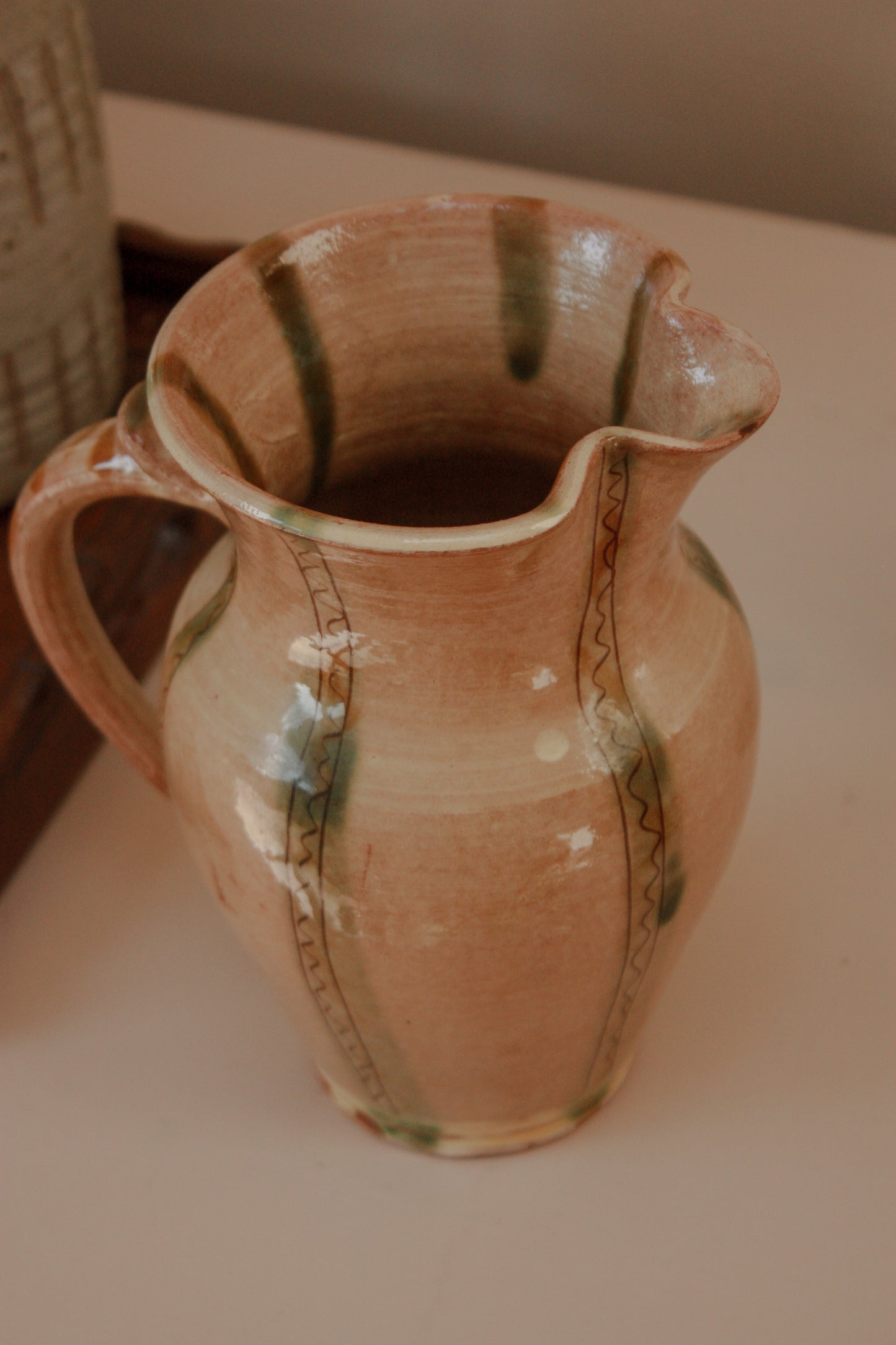 Vintage slipware pitcher