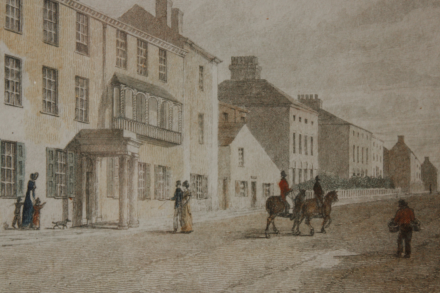 Vintage book plate print (Clemens street, Blenheim Hotel - Leamington)