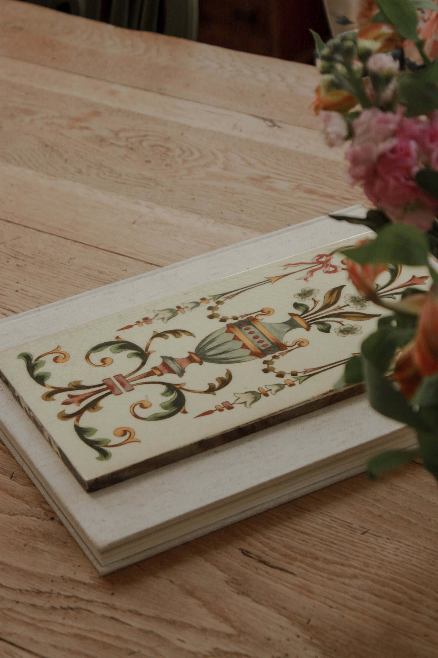 Antique early 20th century hearth tile