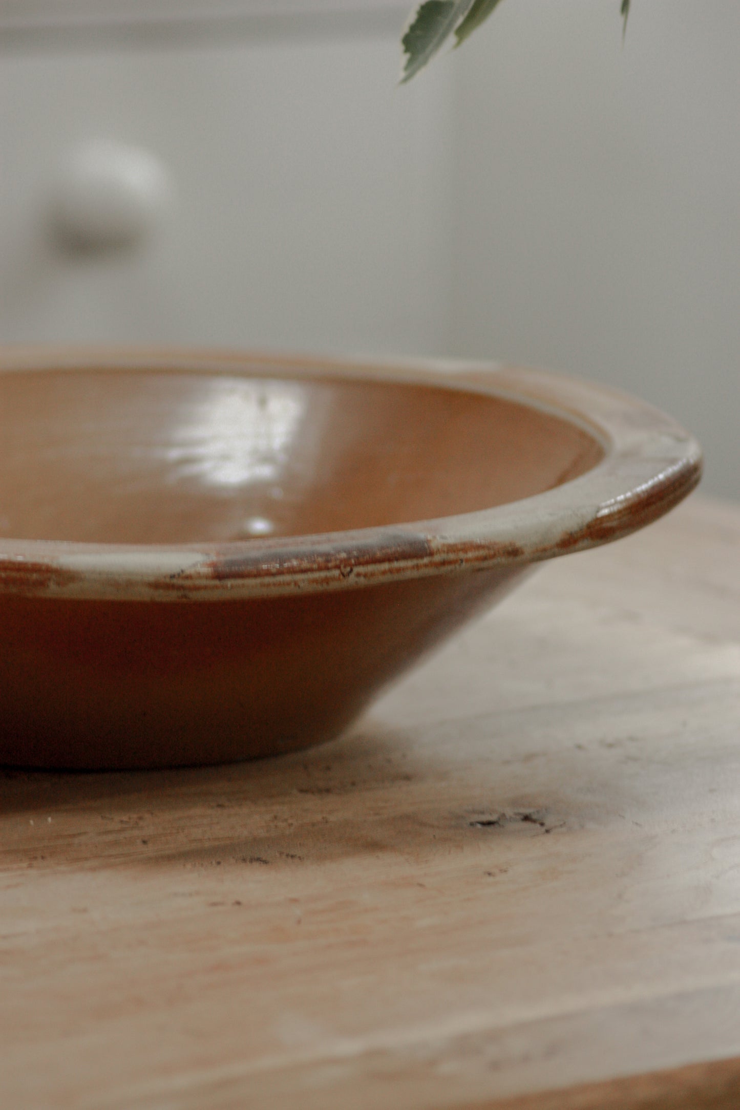 Vintage large stoneware rustic bowl