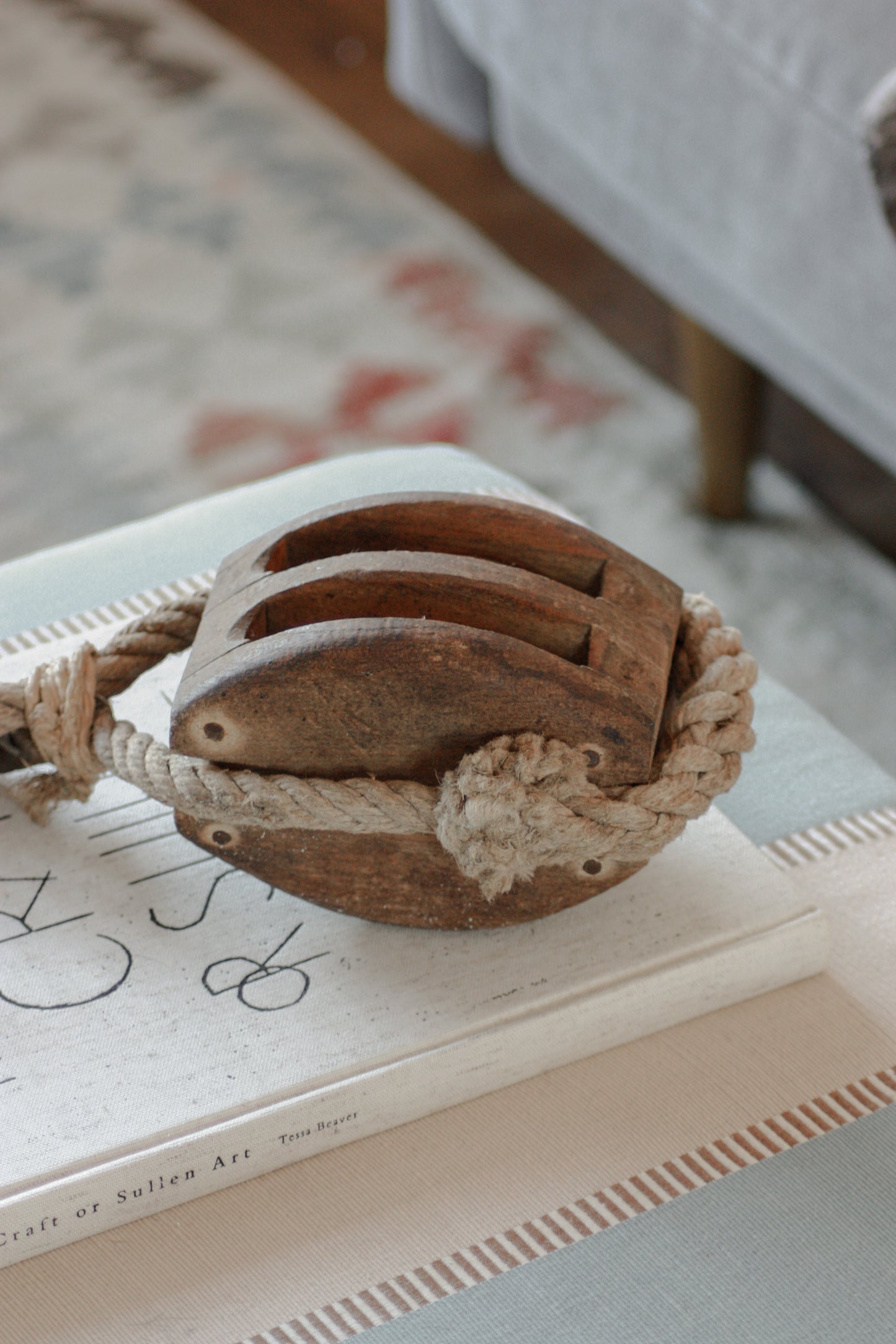 Vintage large wooden ship’s pulley