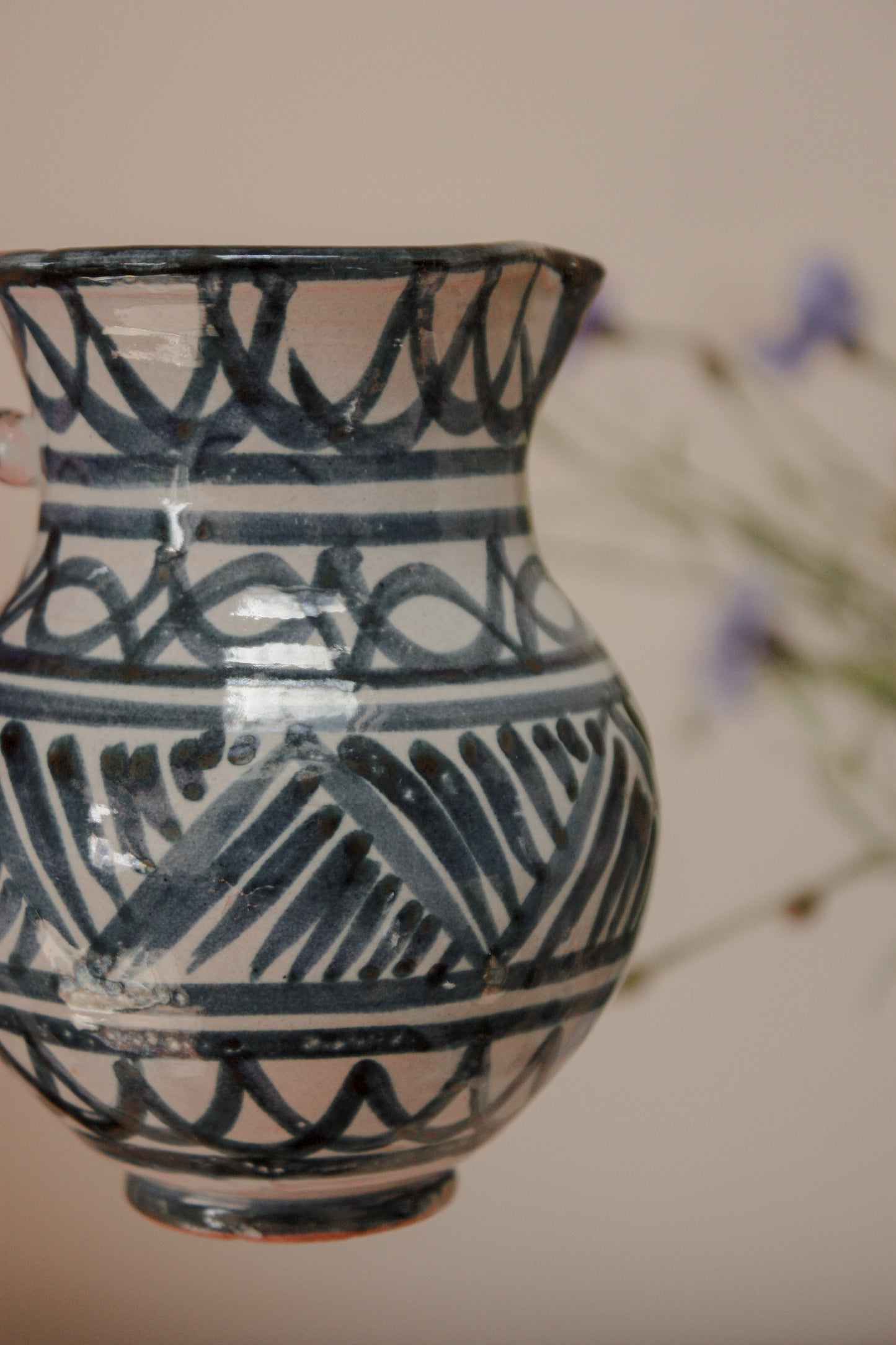 Vintage Spanish hand painted jug