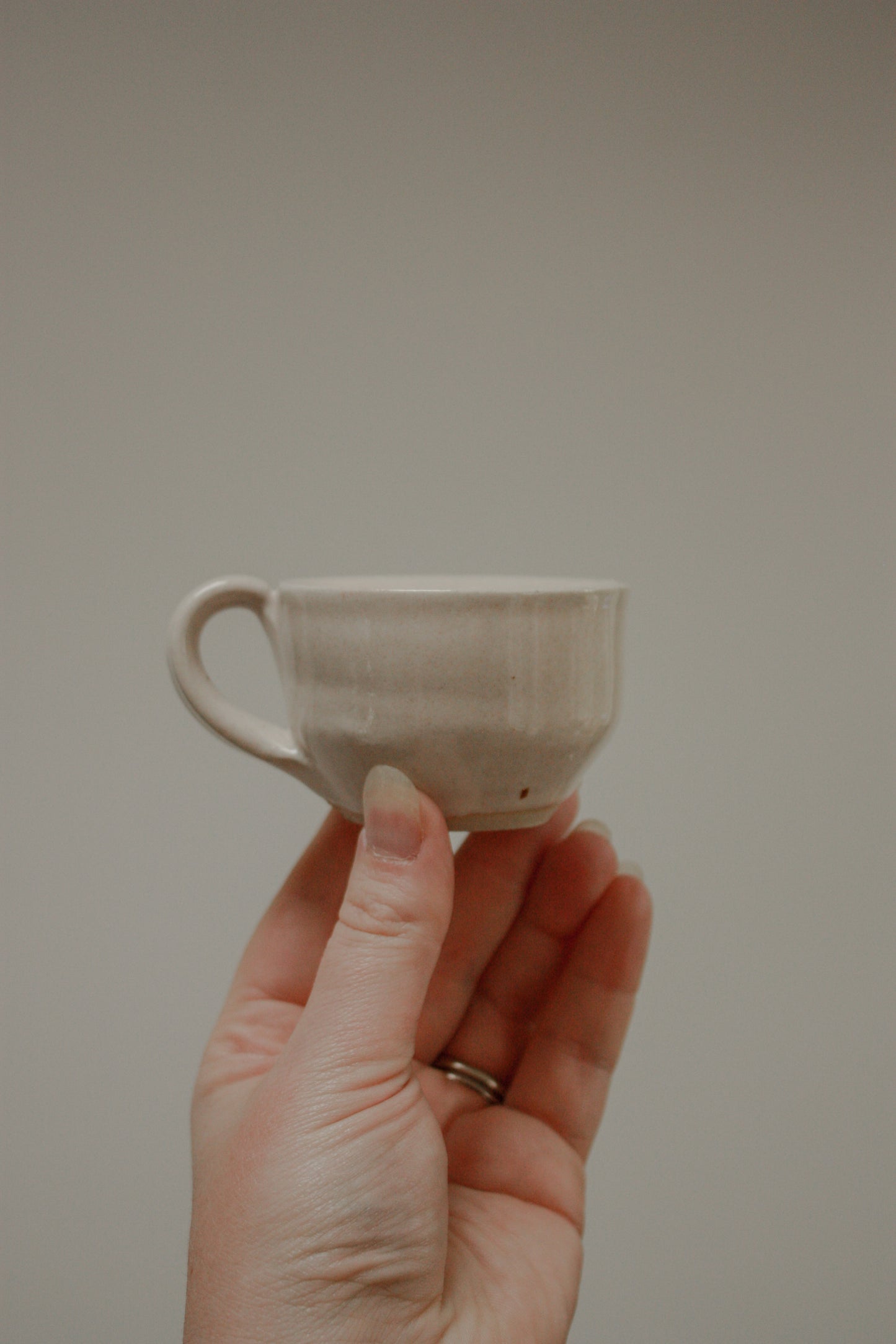 Studio pottery mini cup match pot