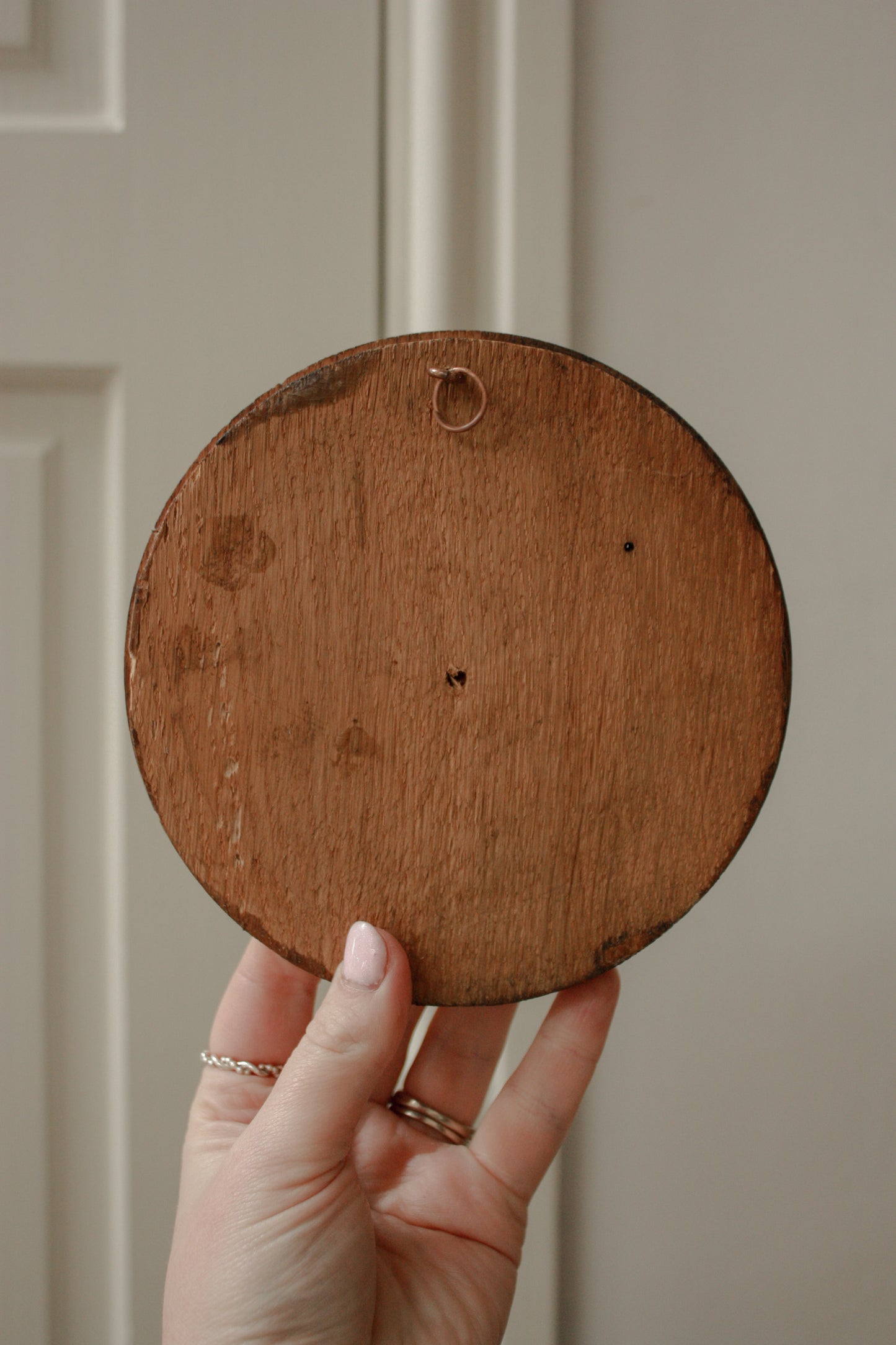 Vintage hand carved wooden wall plaque