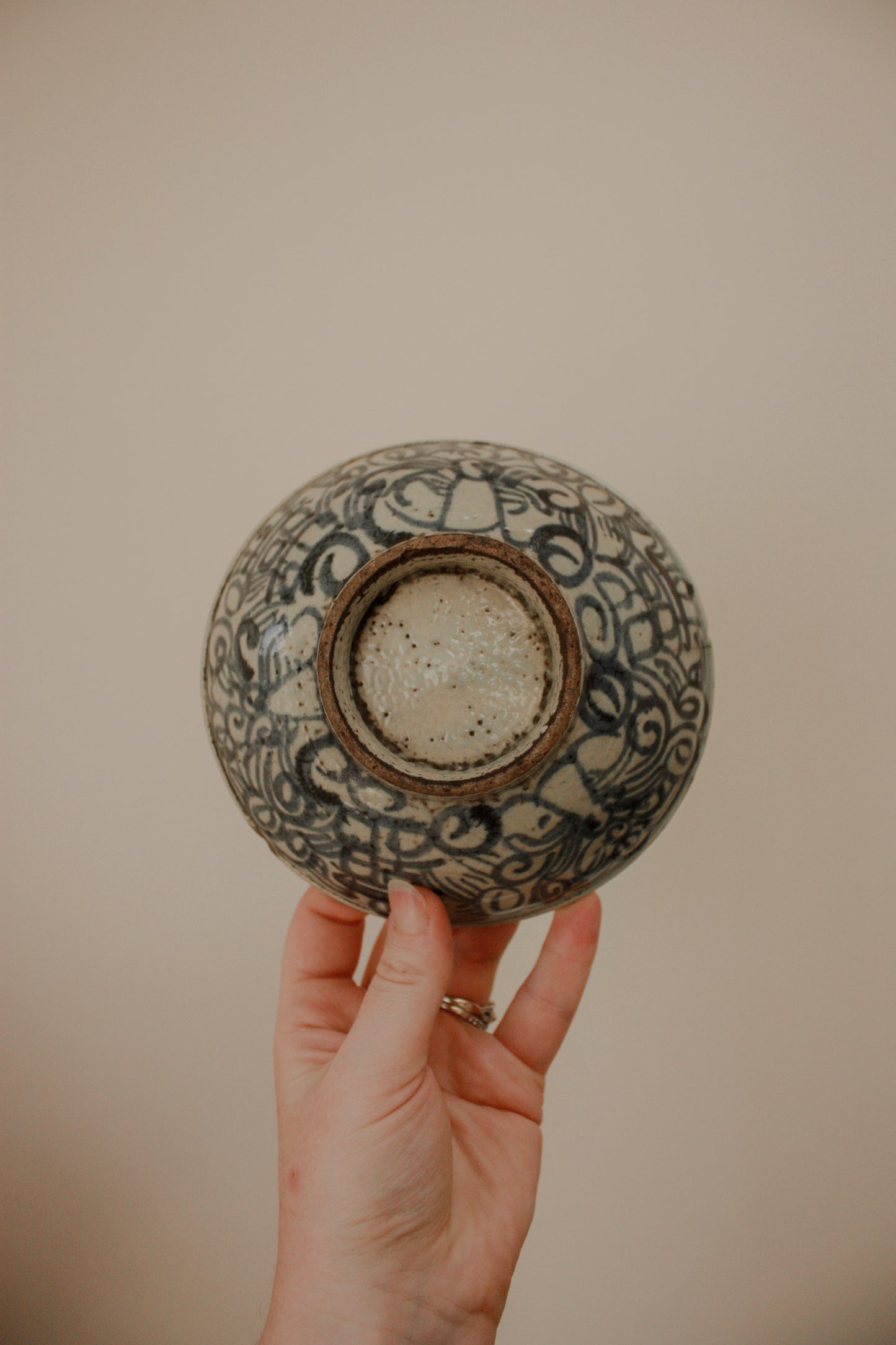 Antique late Qing dynasty folk hand painted bowl