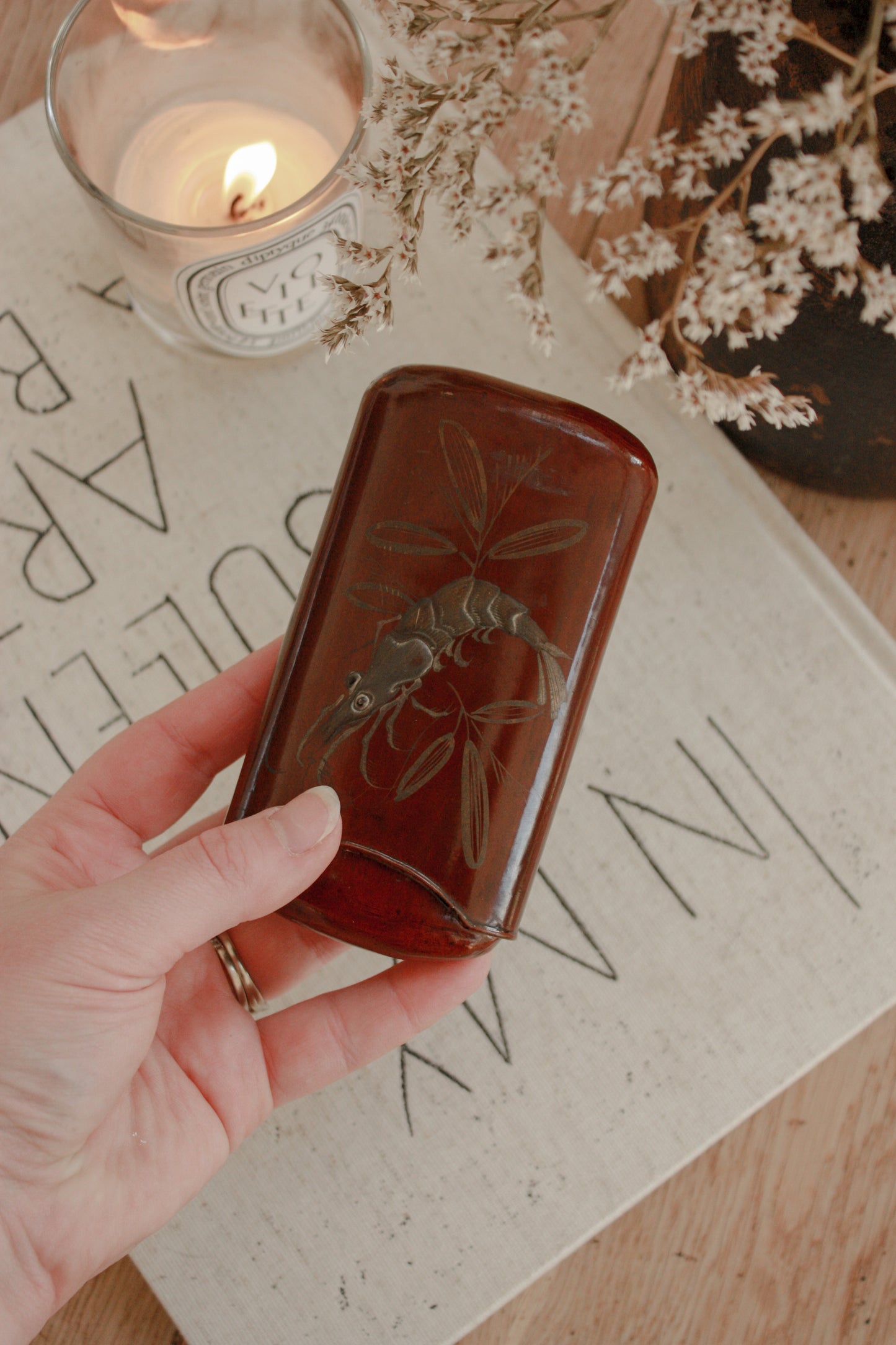 Vintage cigar case match holder