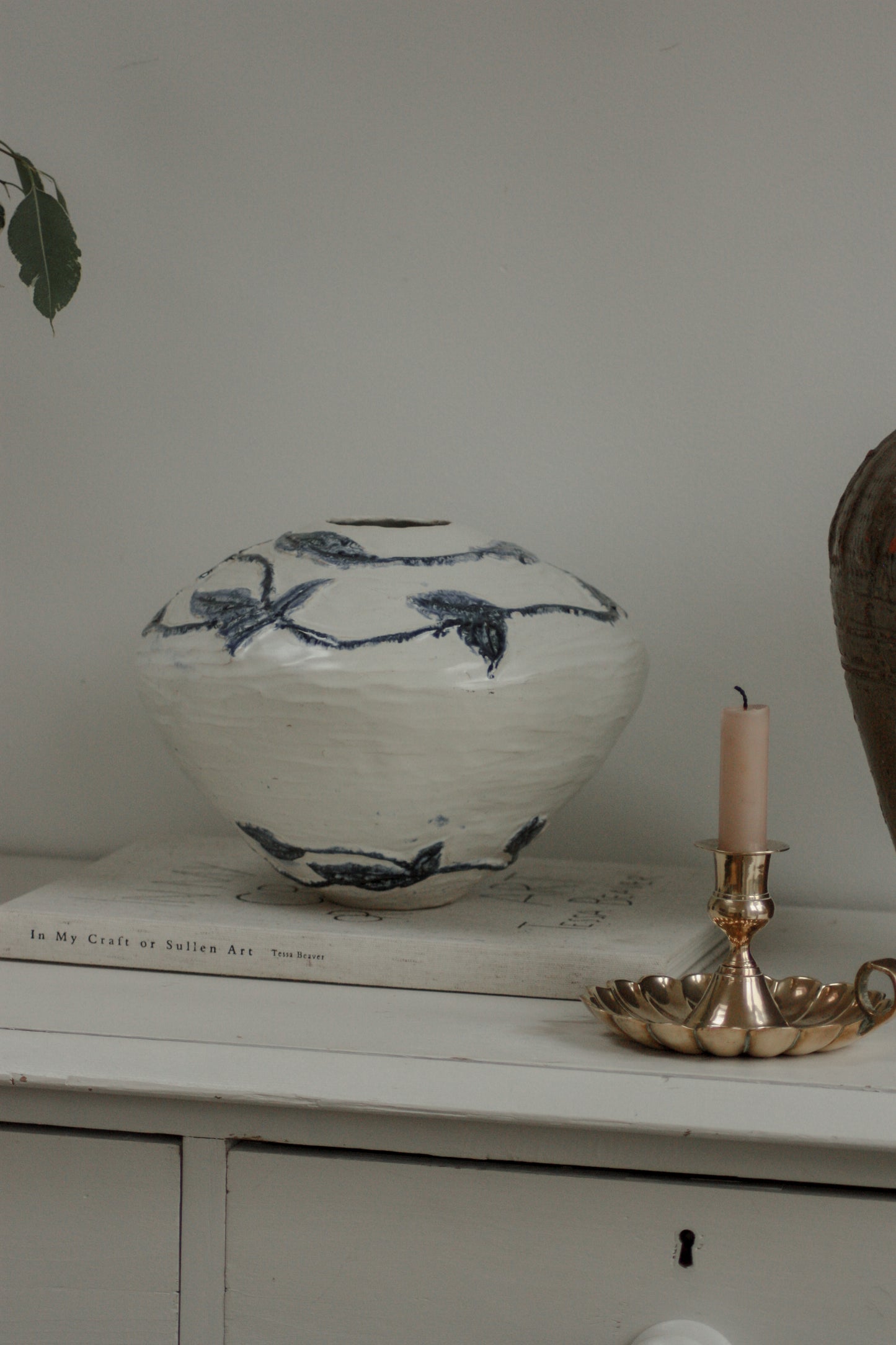 Large sculptural studio pottery vase