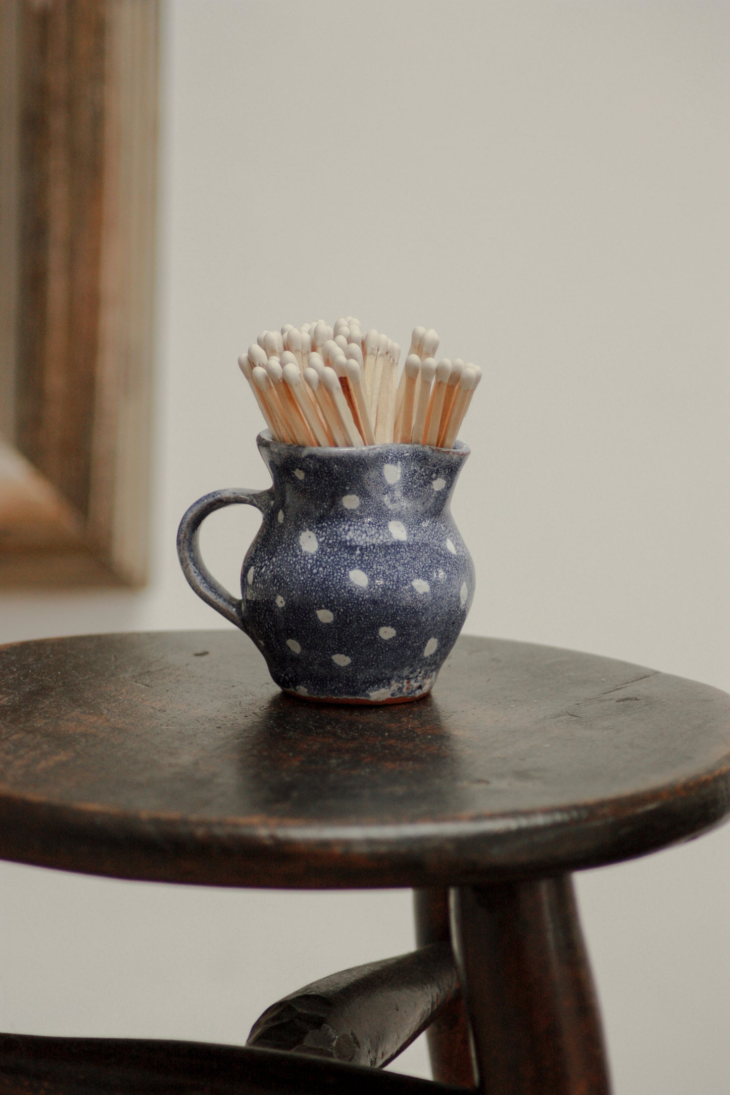 Studio pottery spotted creamer match pot