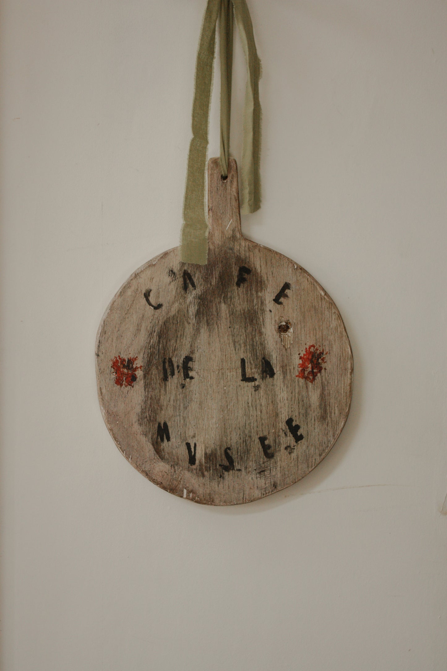 Vintage hand painted wooden board - Cafe de la Musee