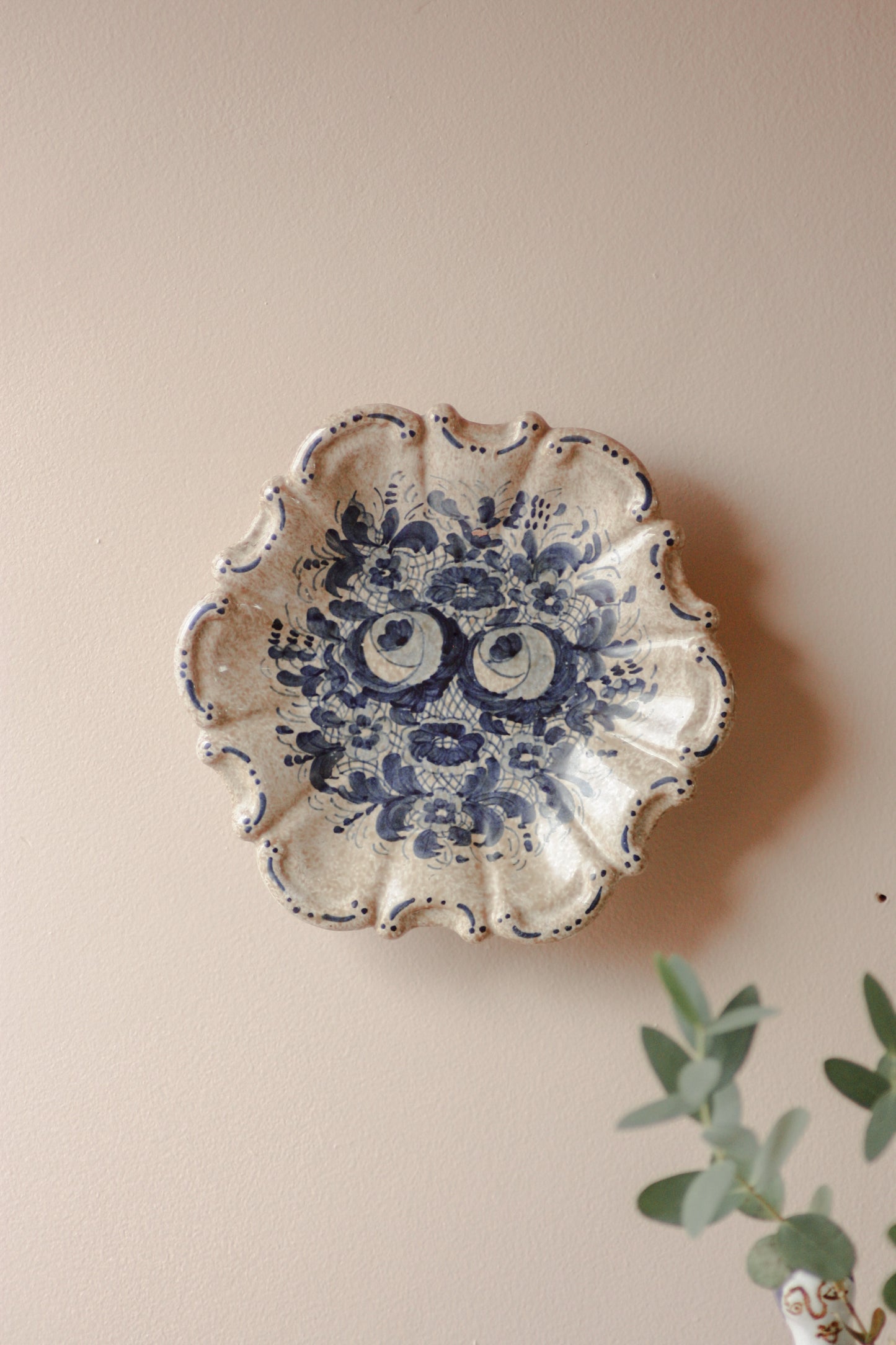 Vintage hand painted wall plate