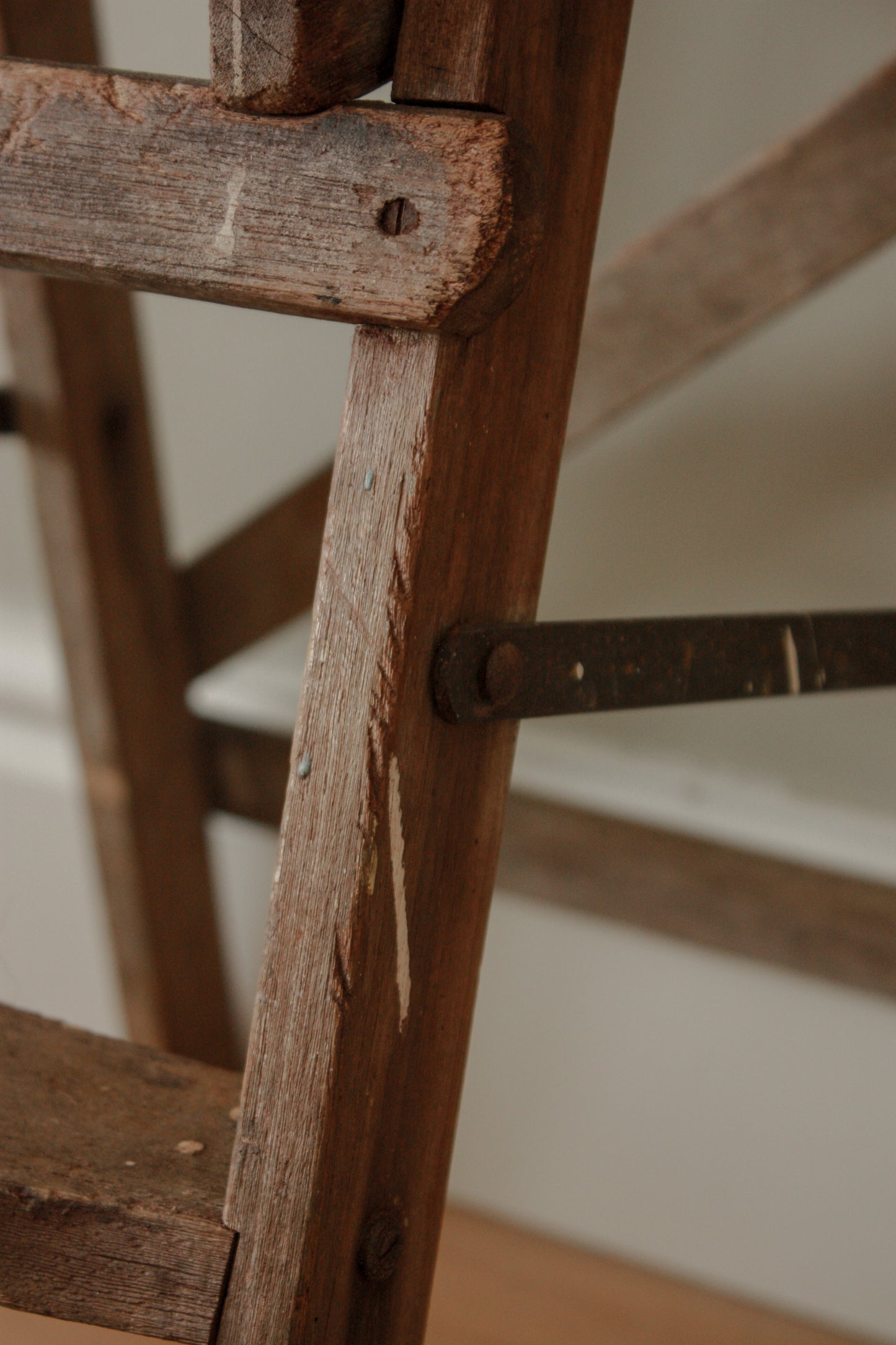 Vintage wooden stepladder / side table