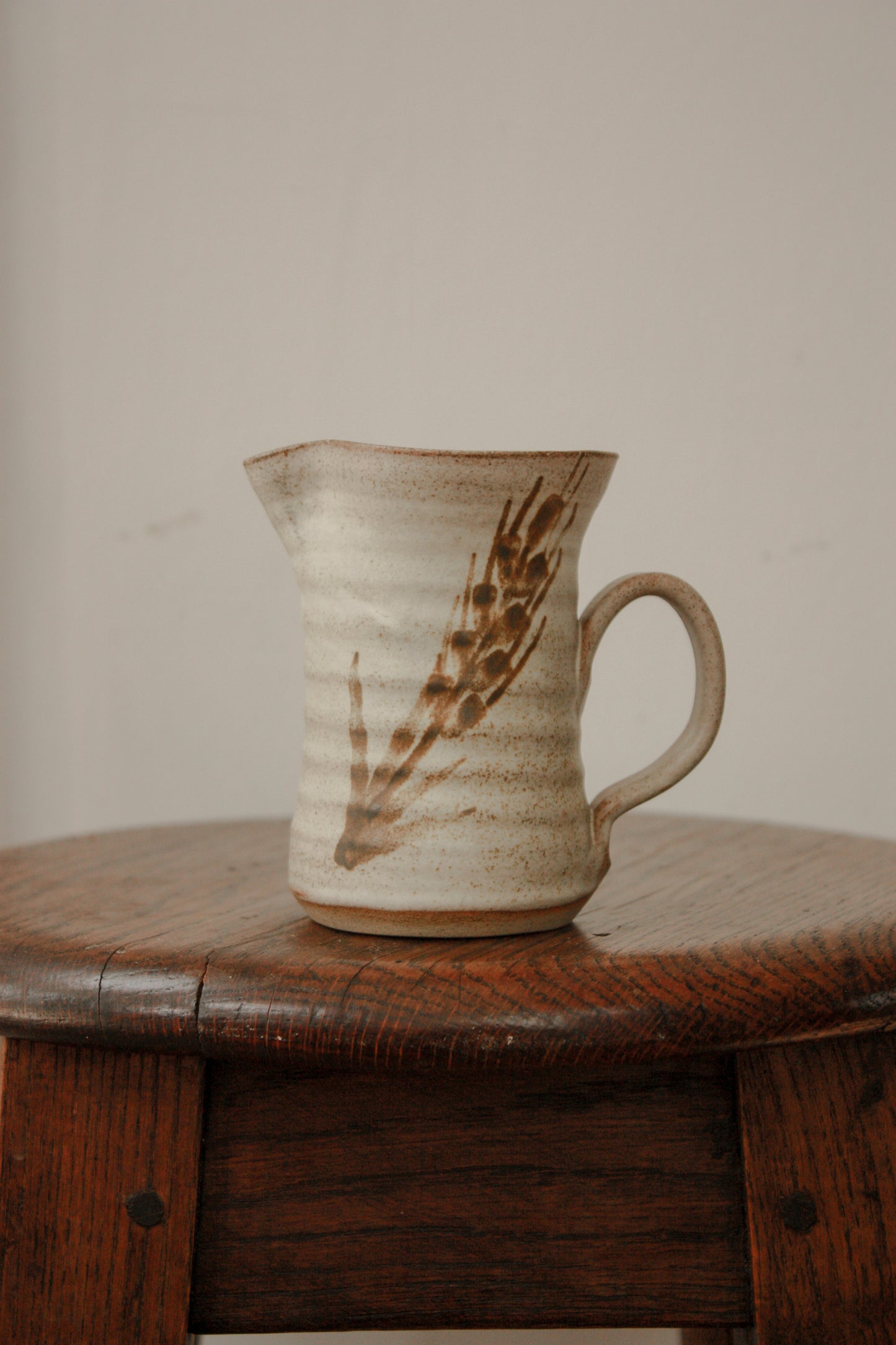 Studio pottery milk jug