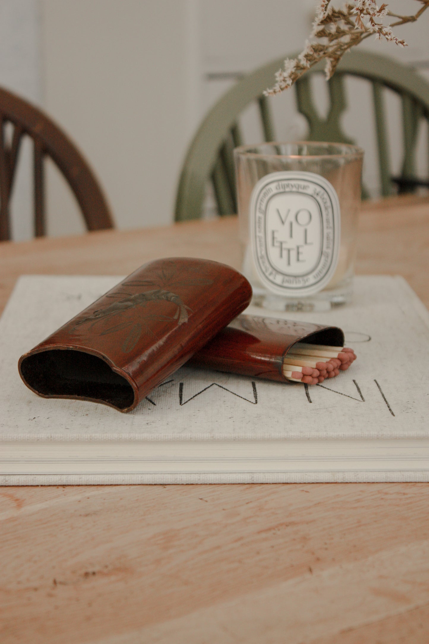 Vintage cigar case match holder