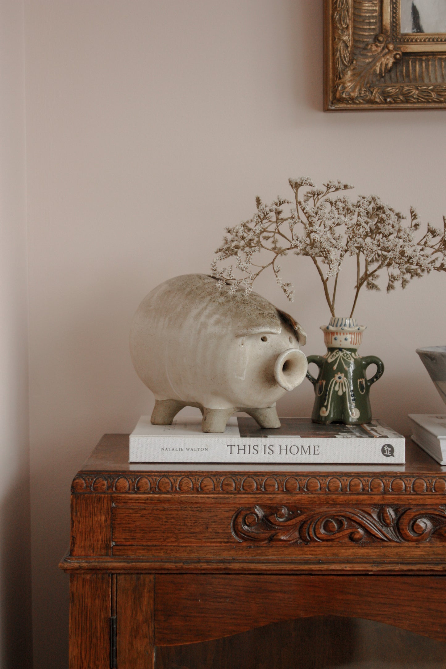 Large studio pottery piggy bank