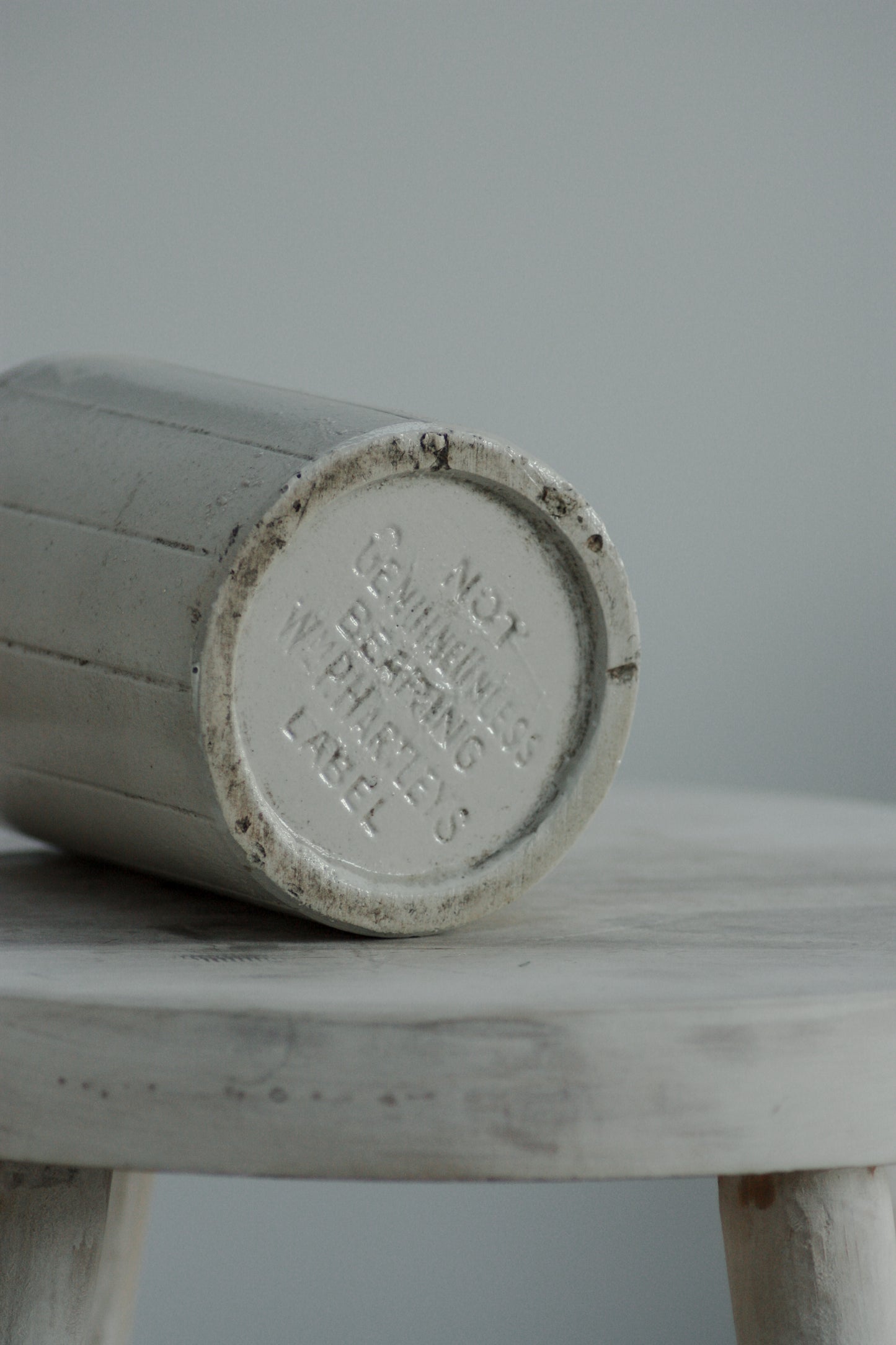 Vintage ribbed stoneware jar