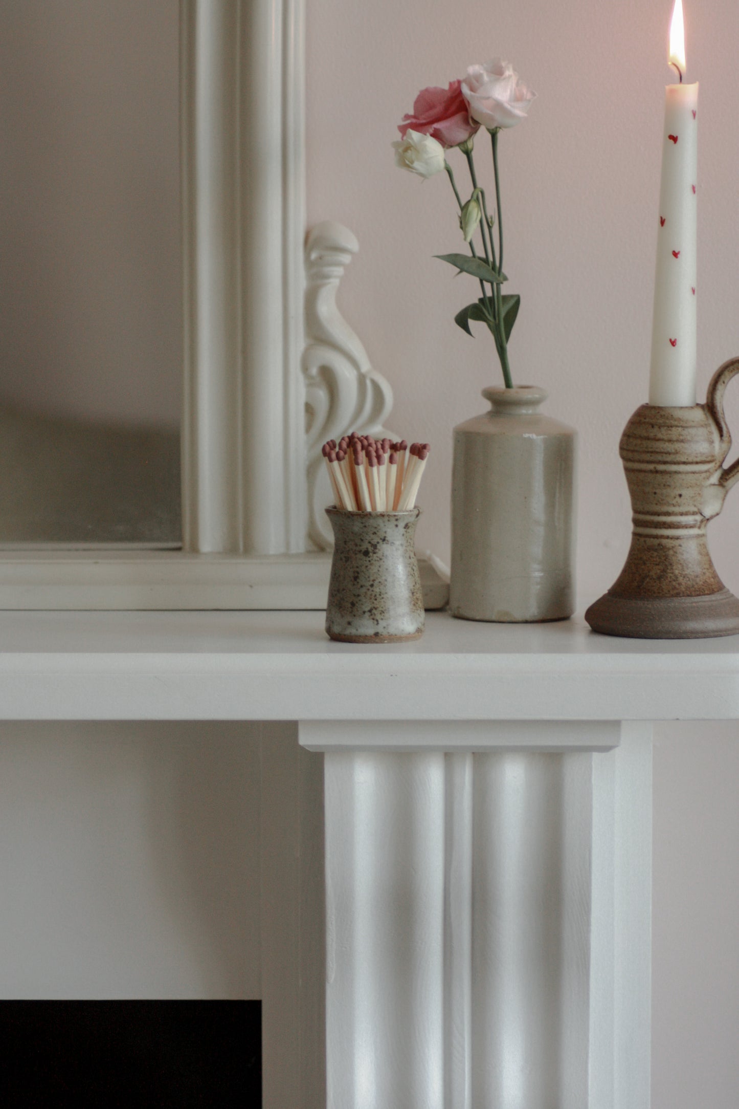 Vintage studio pottery match pot