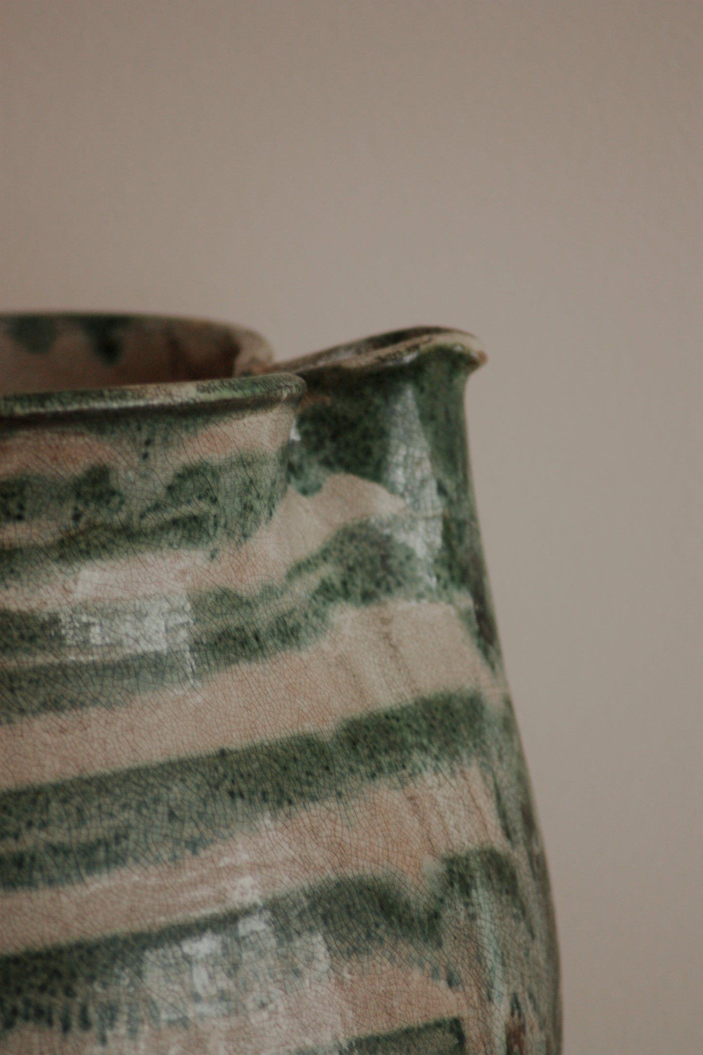 Antique late 19th century French slipware pitcher
