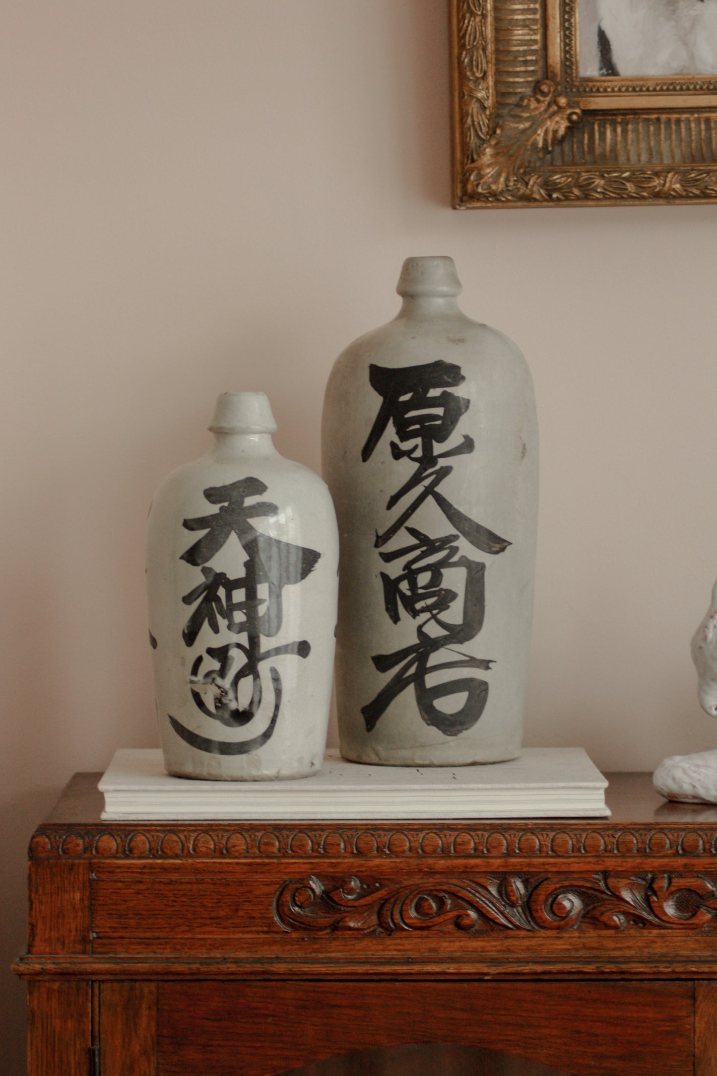 Antique Large Japanese stoneware saki bottle (multiple styles)