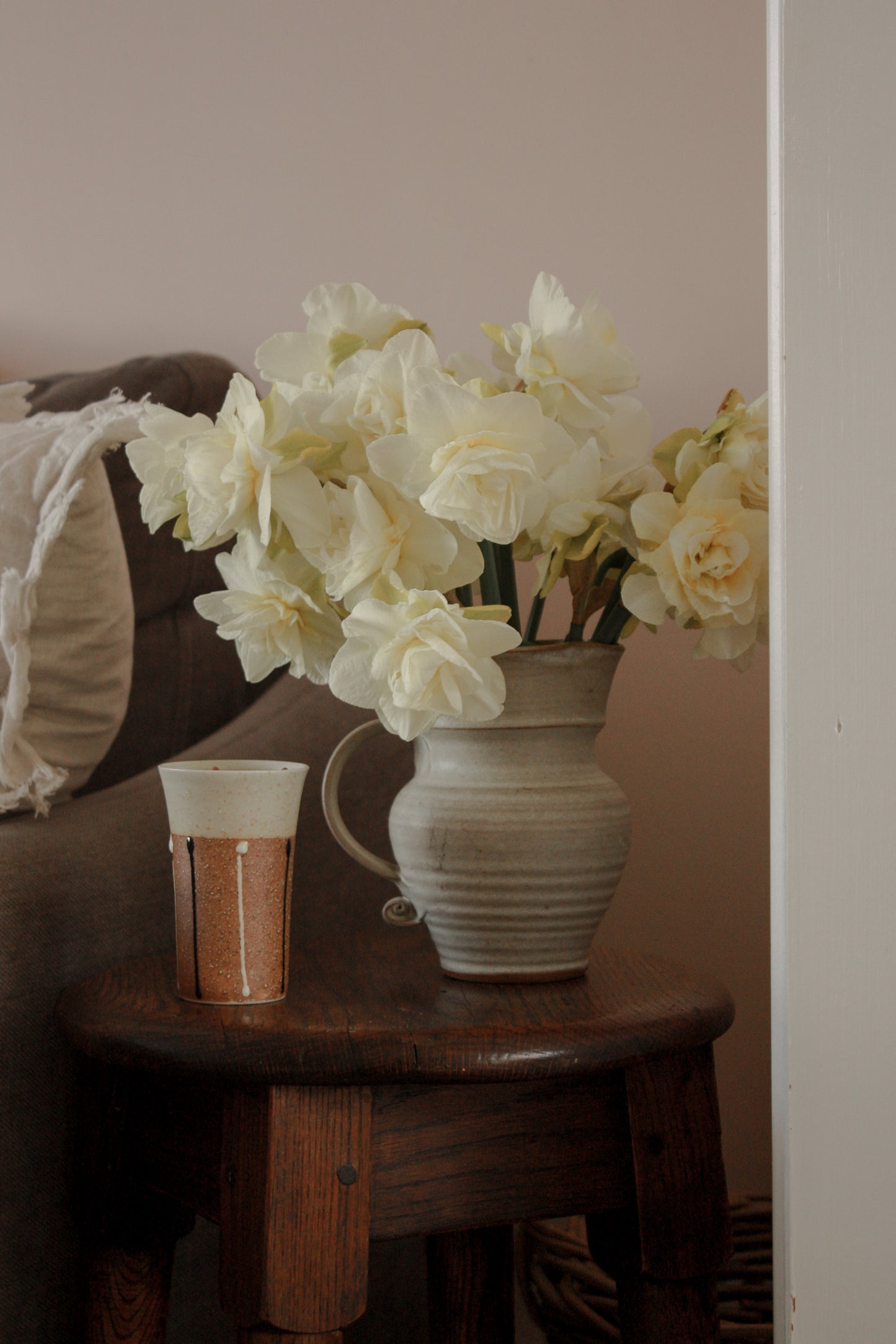 Contemporary pottery match pot