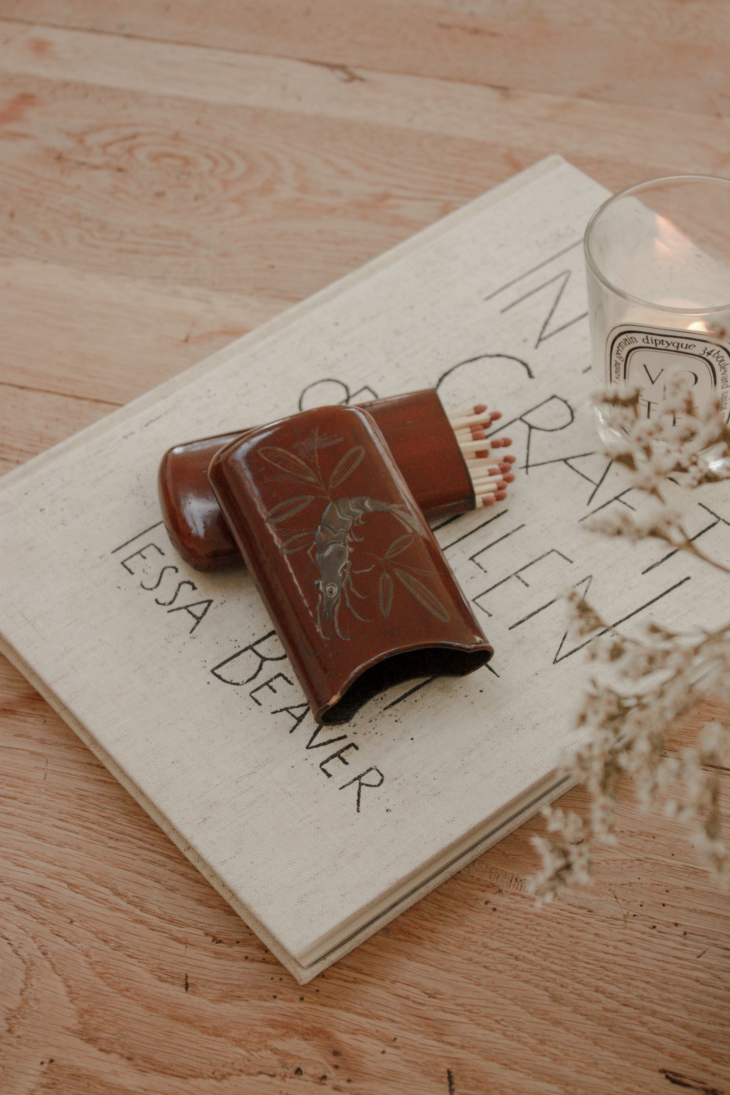Vintage cigar case match holder