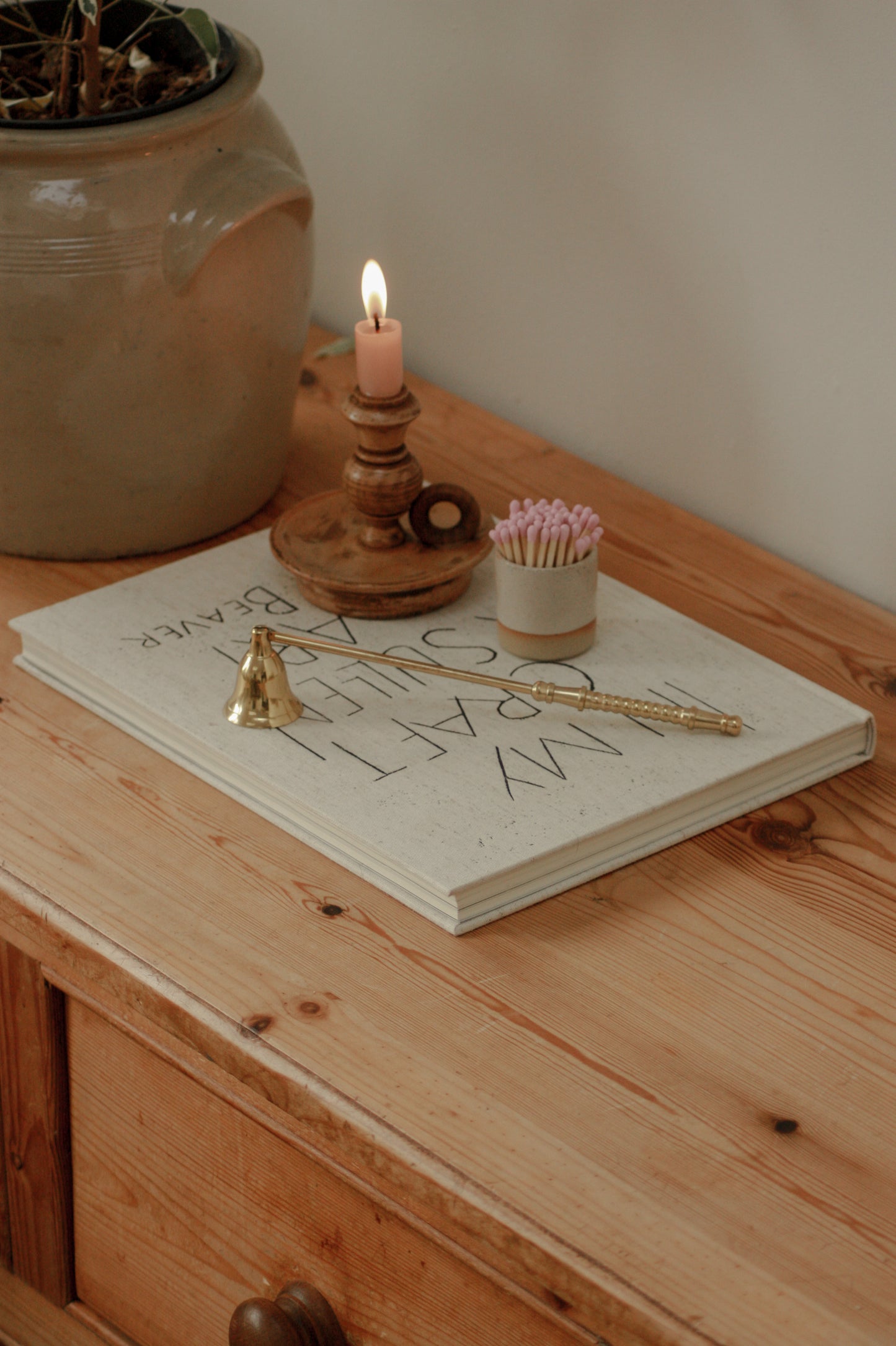 Vintage brass candle snuffer