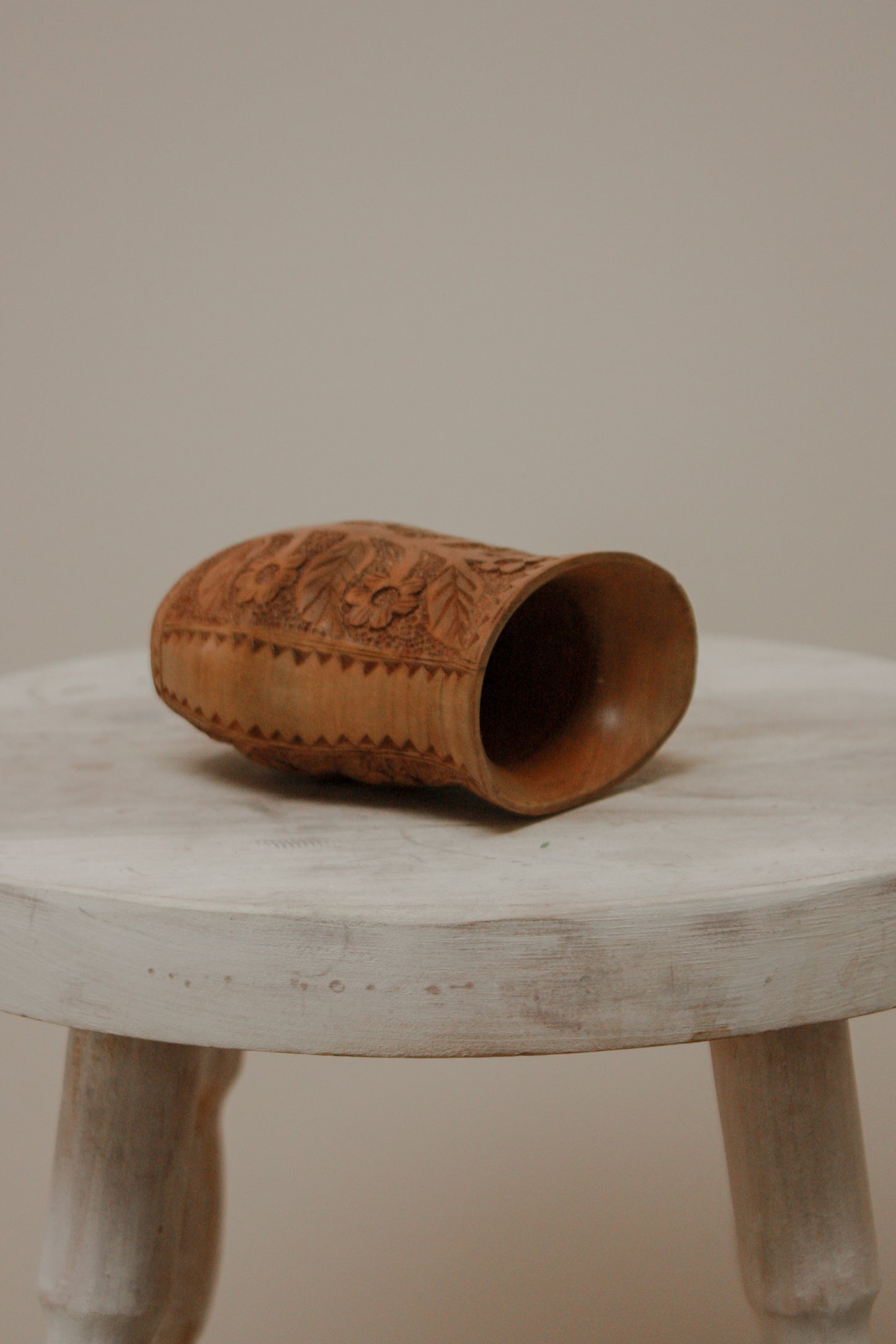 Vintage Yugoslavian hand carved wedding cup