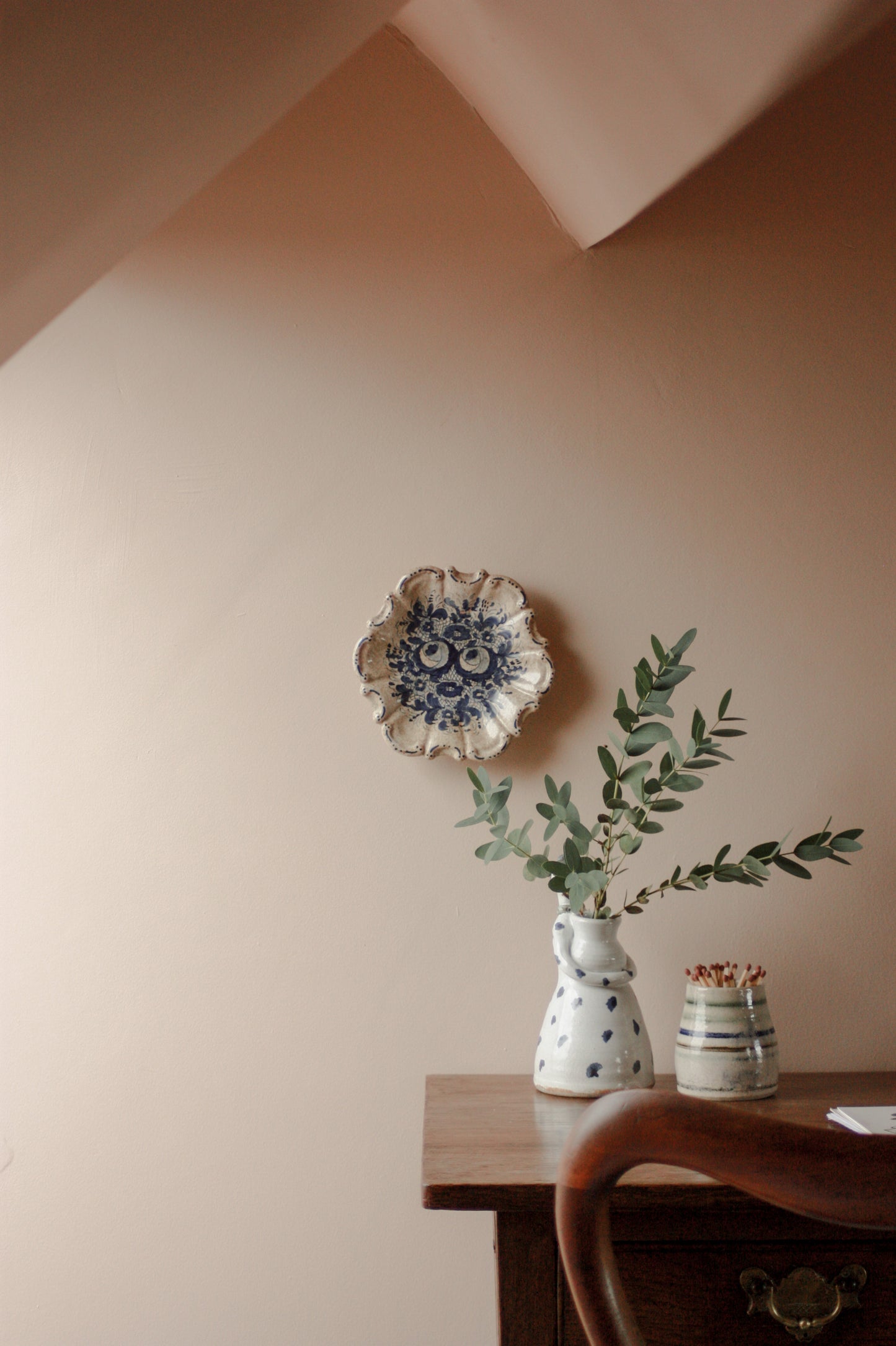 Vintage hand painted wall plate