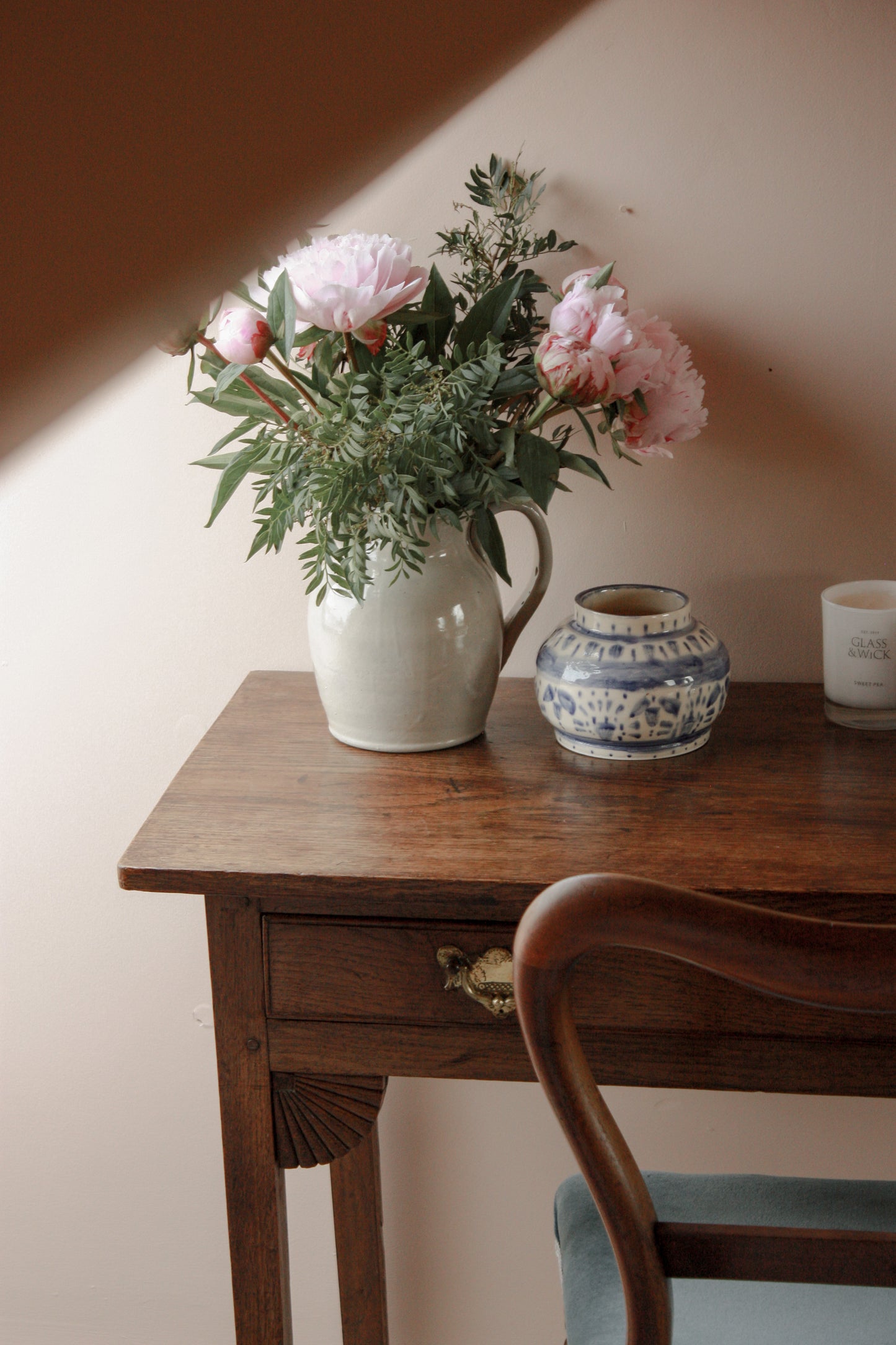 Studio pottery hand painted ceramic pot