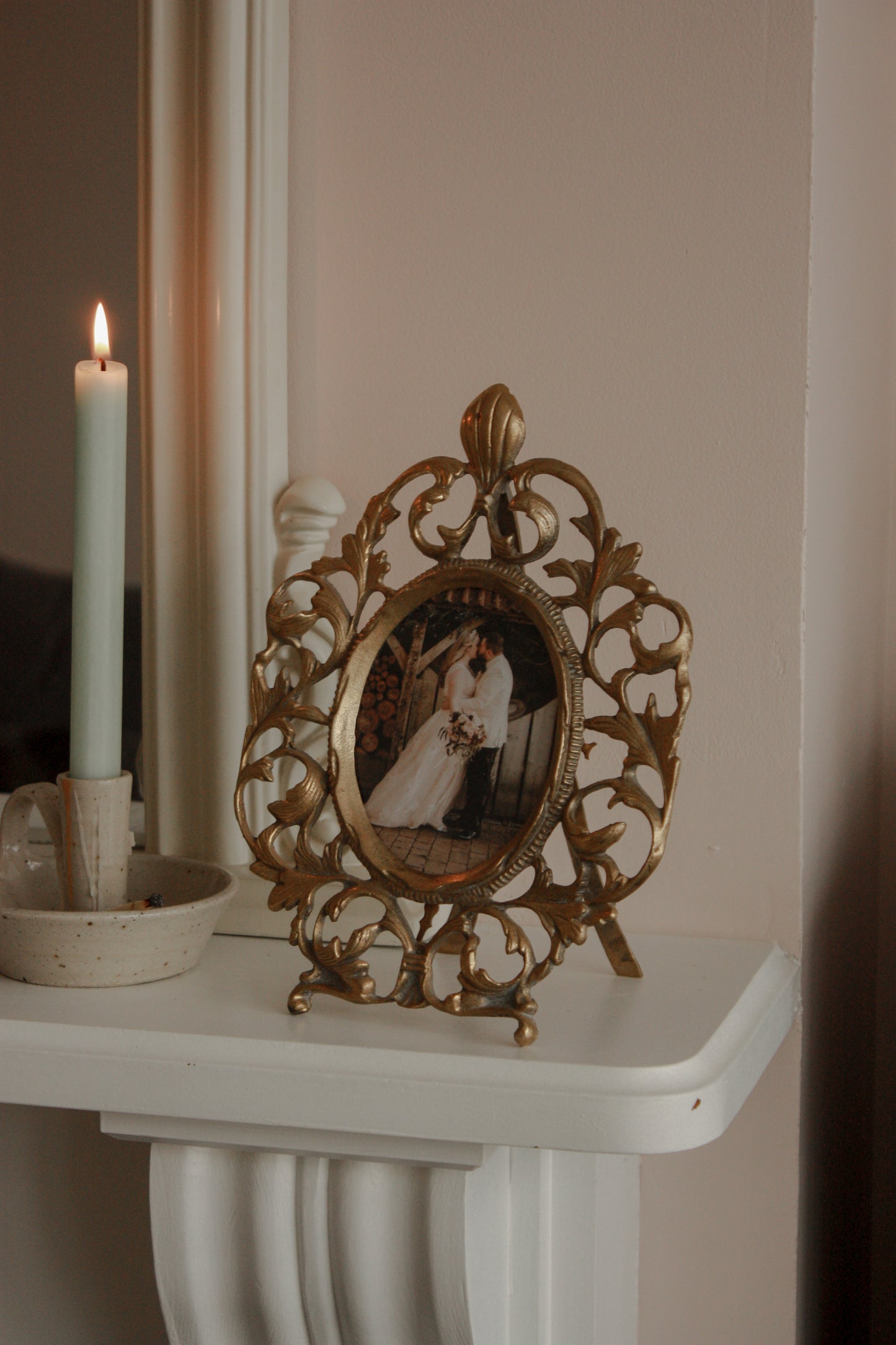 Antique brass frame (late 1800s to early 1900s)