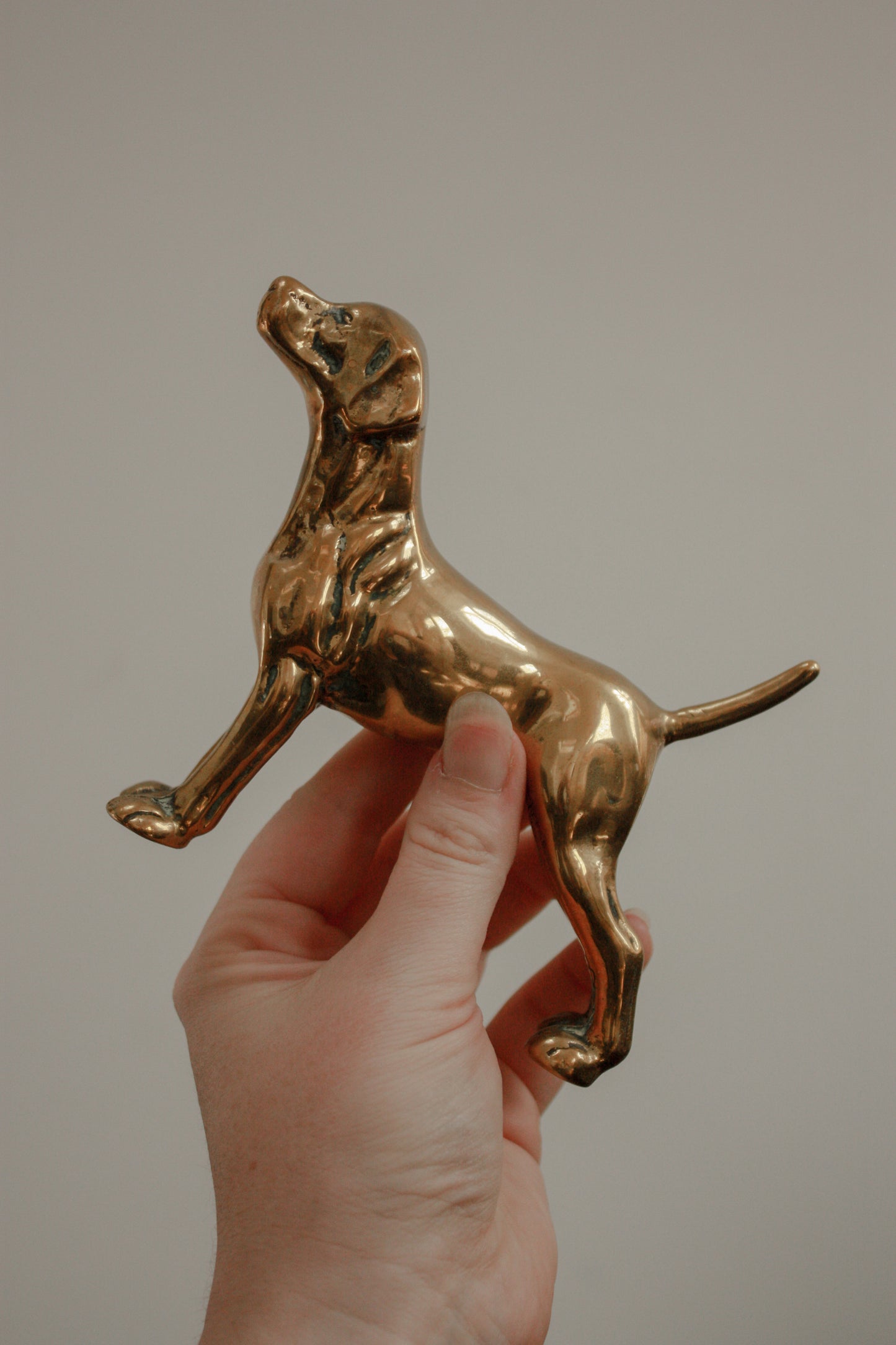 Vintage brass pointer dog