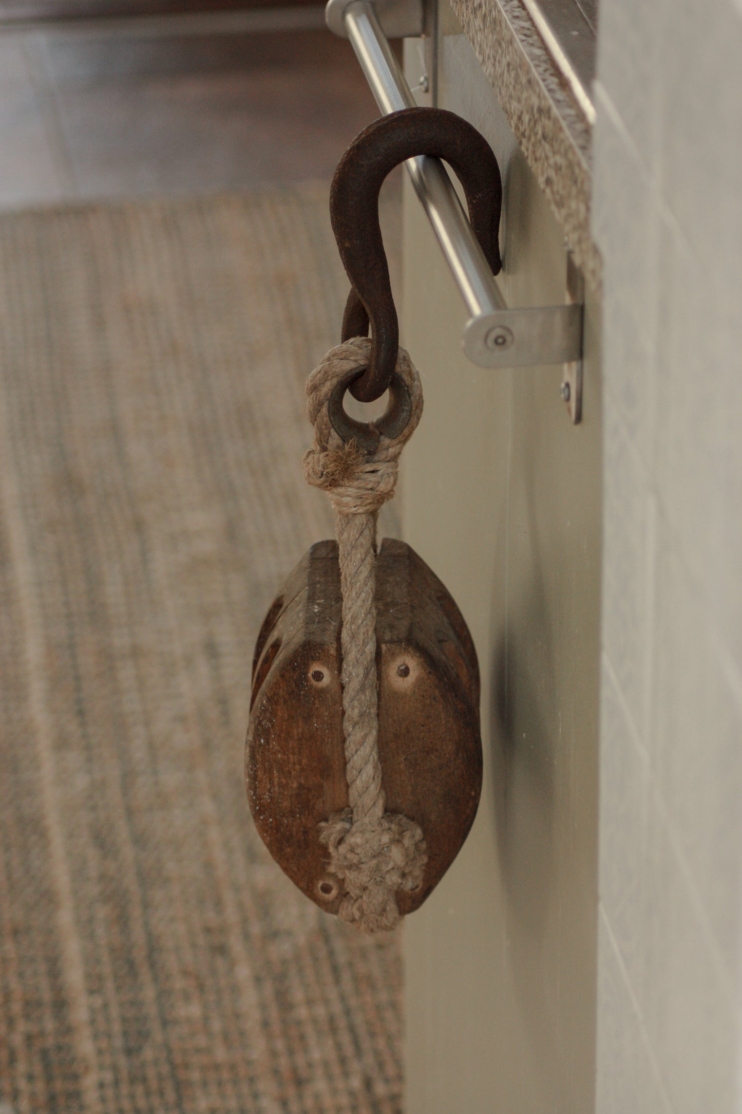 Vintage large wooden ship’s pulley
