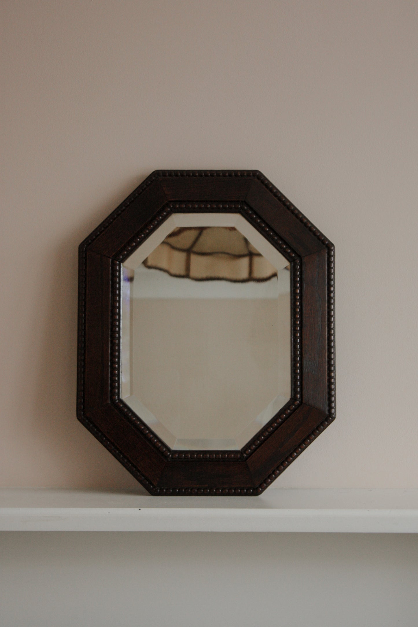 Vintage 1930s bobbin hexagon mirror