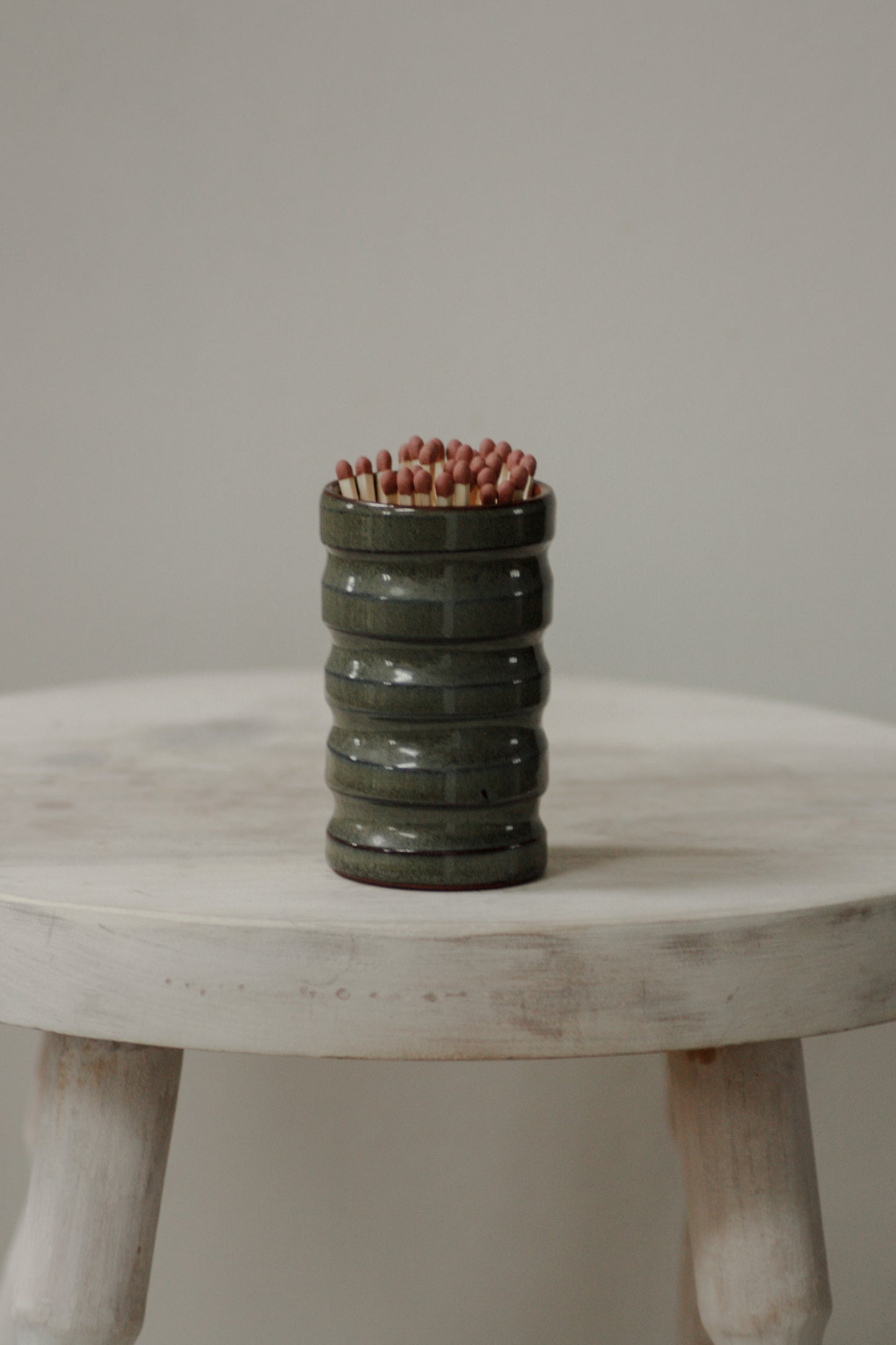 Vintage studio pottery match pot
